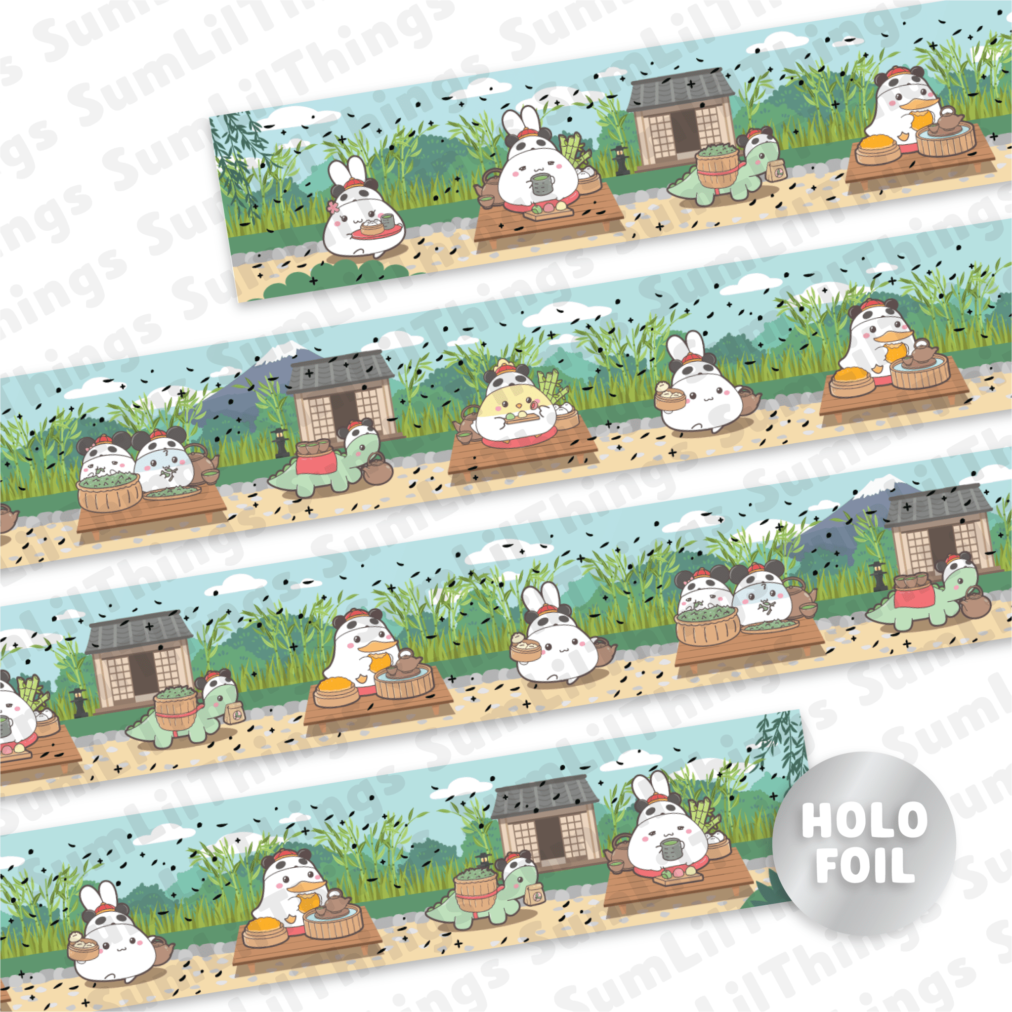 Washi Tape - Lil' Panda Teahouse Collection (Holo Foil) - SumLilThings