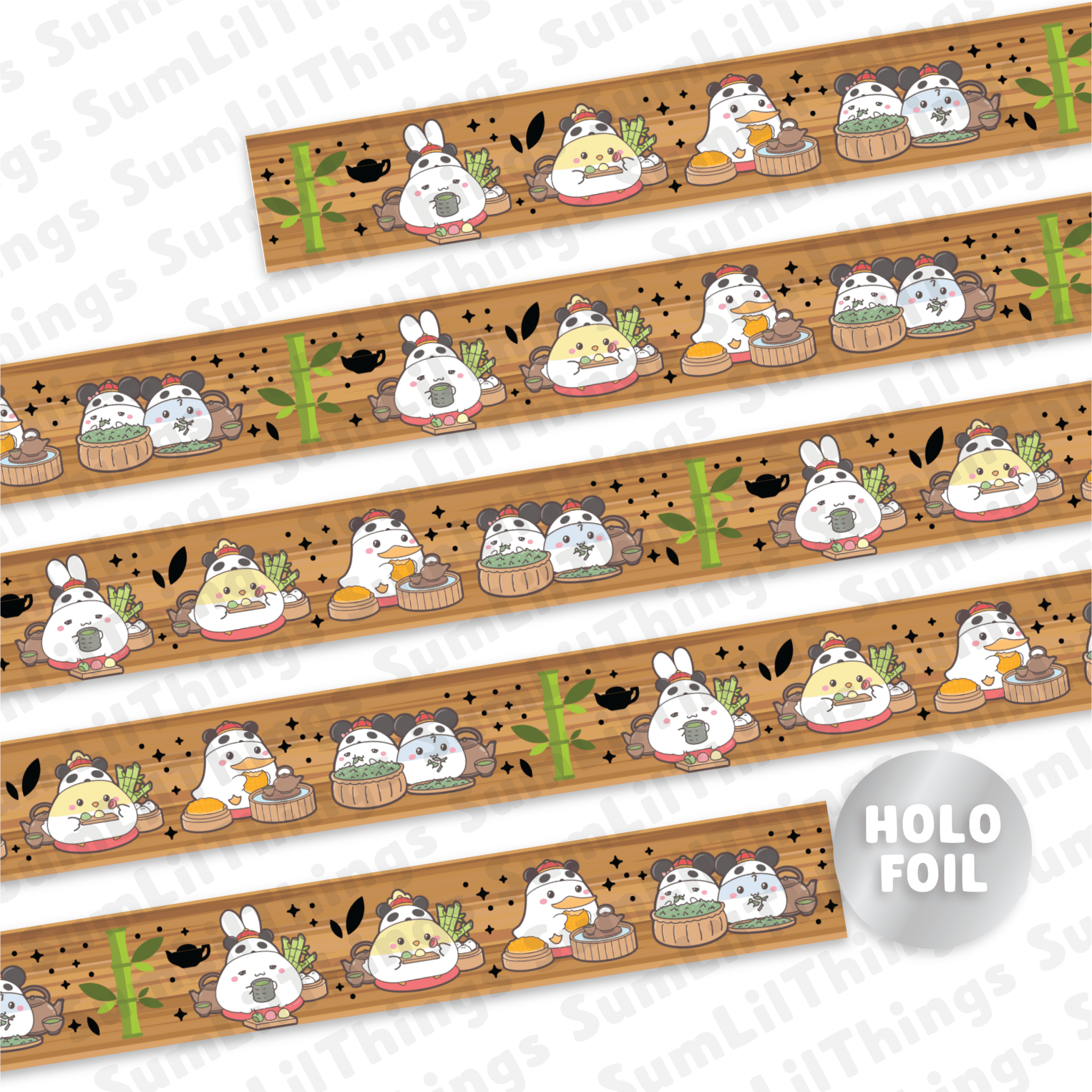 Washi Tape - Lil' Panda Teahouse Collection (Holo Foil) - SumLilThings