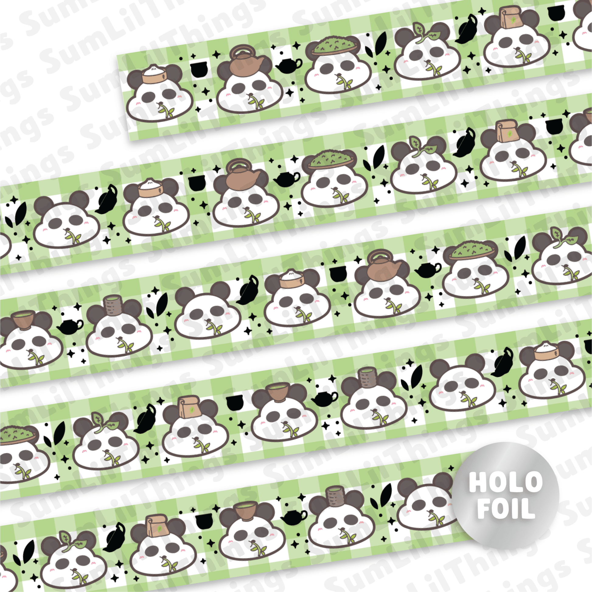 Washi Tape - Lil' Panda Teahouse Collection (Holo Foil) - SumLilThings
