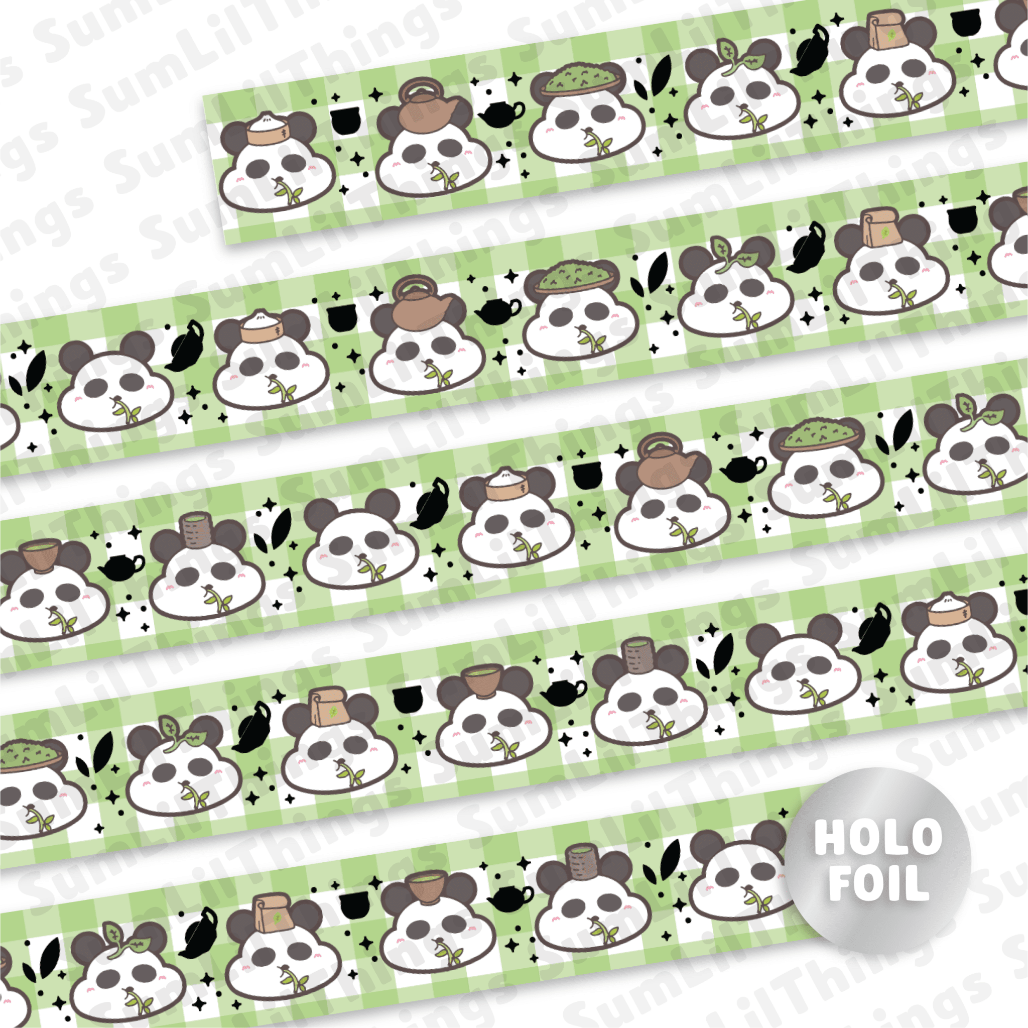 Washi Tape - Lil' Panda Teahouse Collection (Holo Foil) - SumLilThings