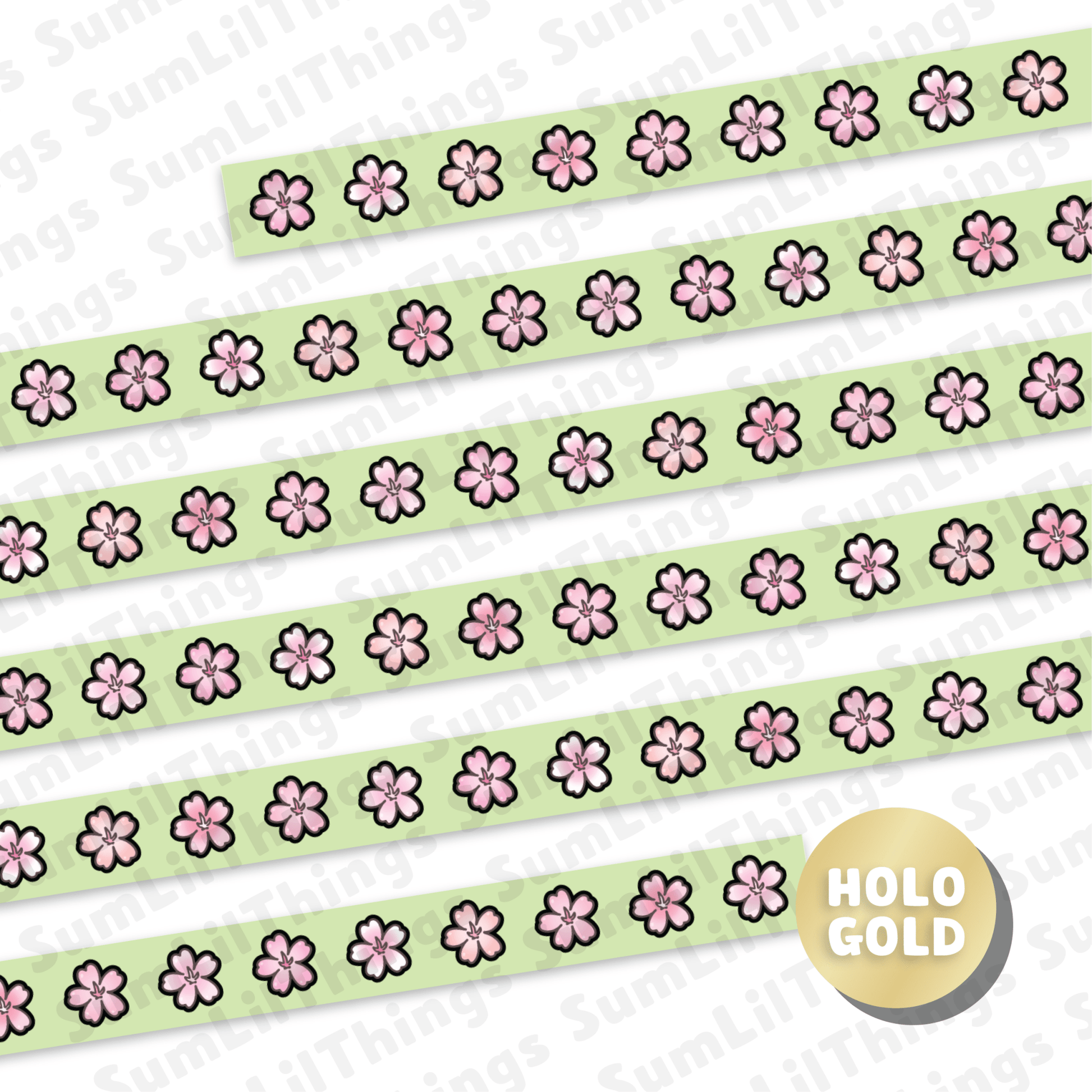 Washi Tape - Lil' Sakura Cafe Collection (Gold Foil) - SumLilThings