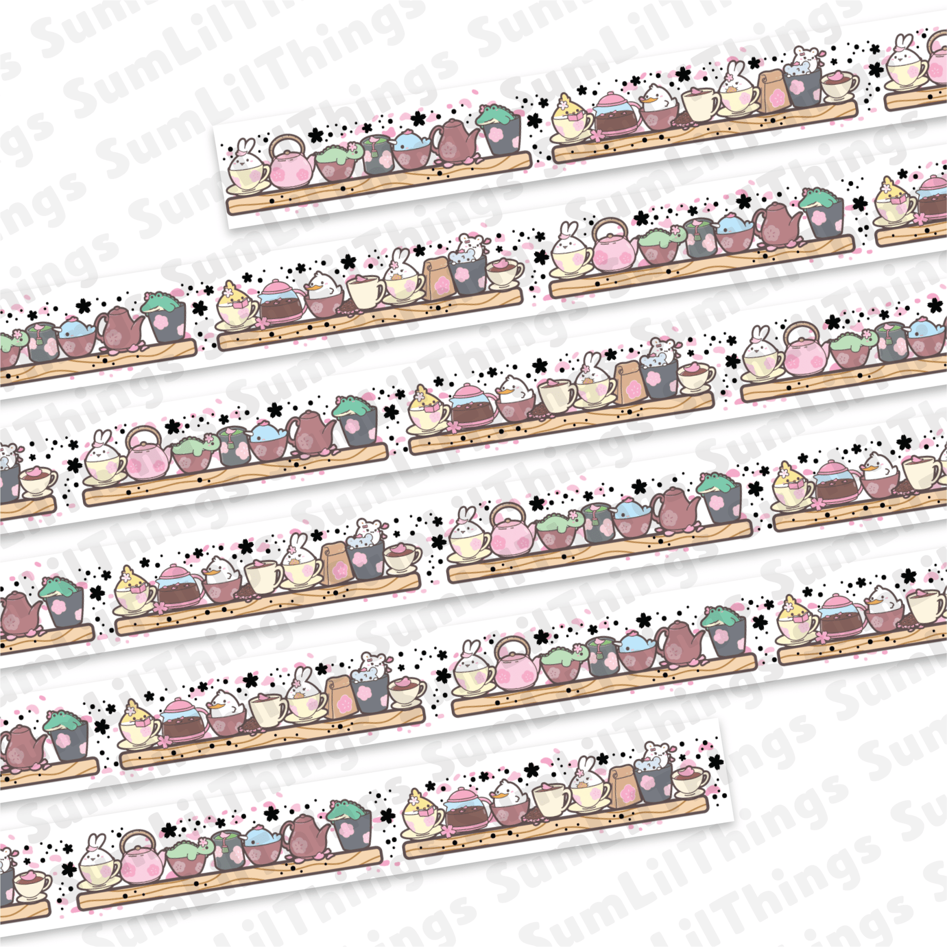 Washi Tape - Lil' Sakura Cafe Collection (Gold Foil) - SumLilThings