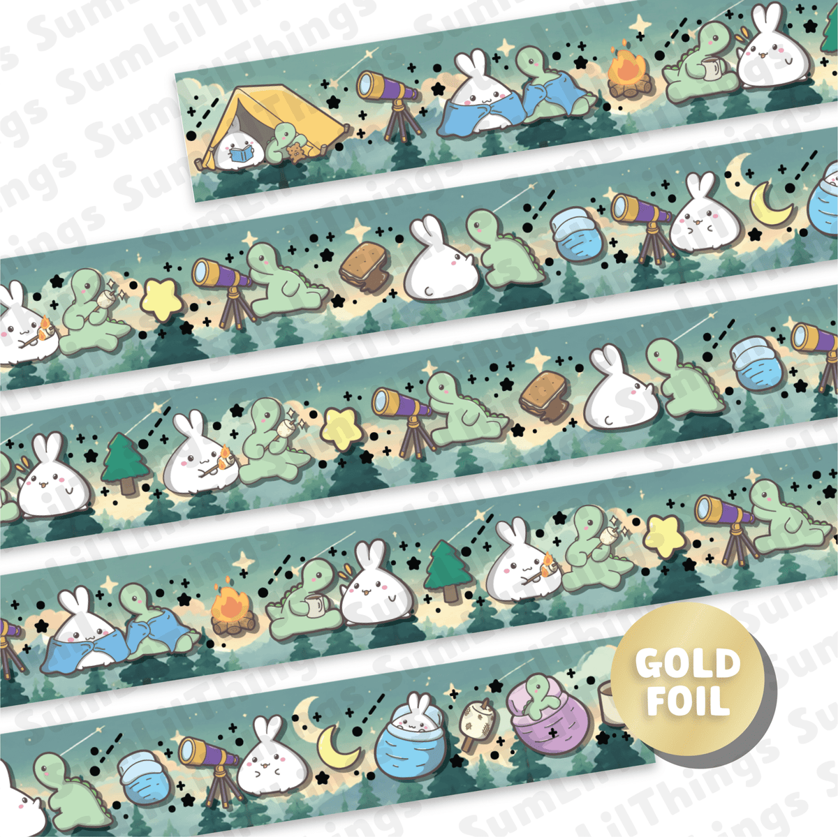 Washi Tape - Lil' Starry Nights Collection (Gold Foil) - SumLilThings
