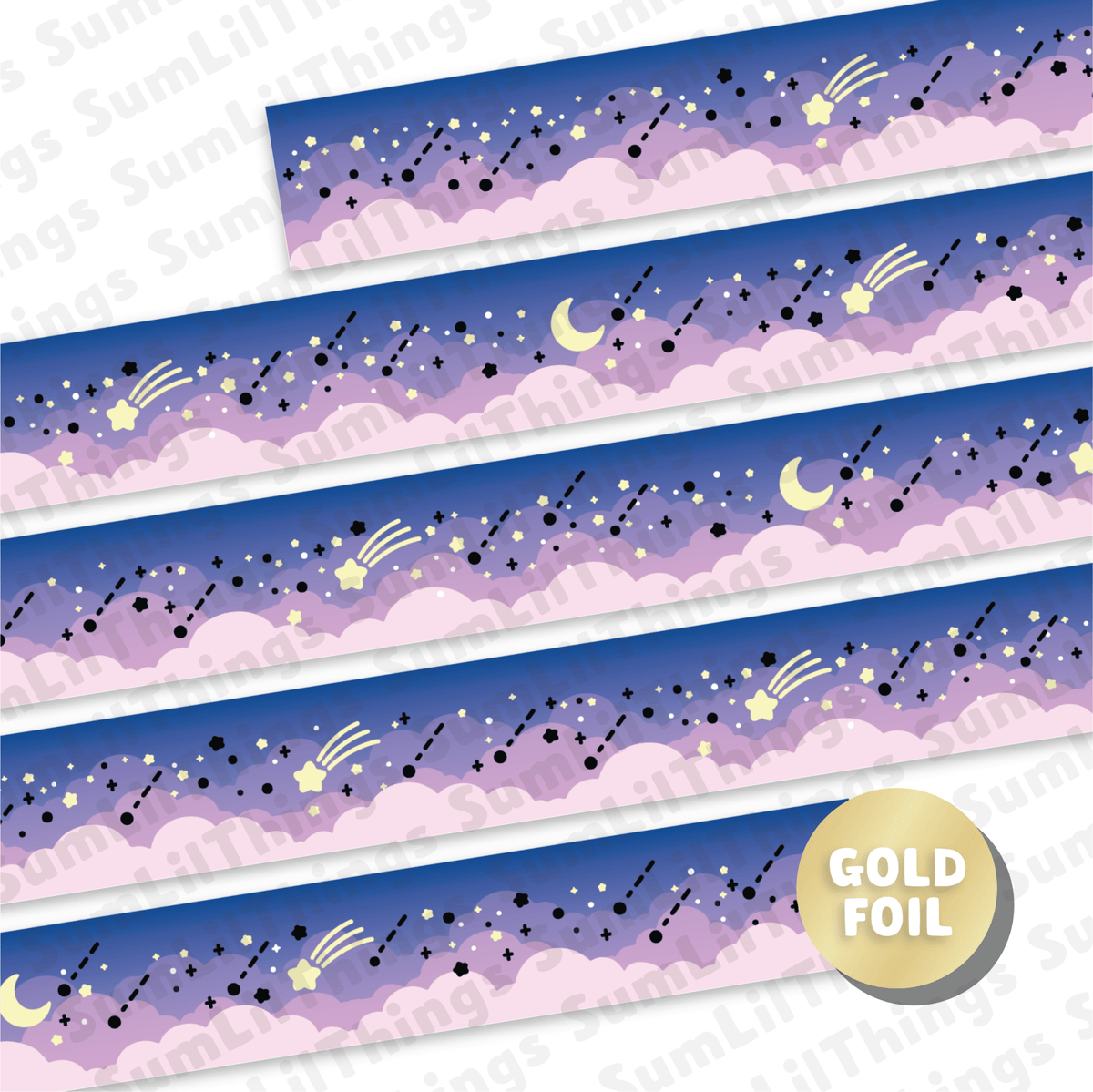 Washi Tape - Lil' Starry Nights Collection (Gold Foil) - SumLilThings