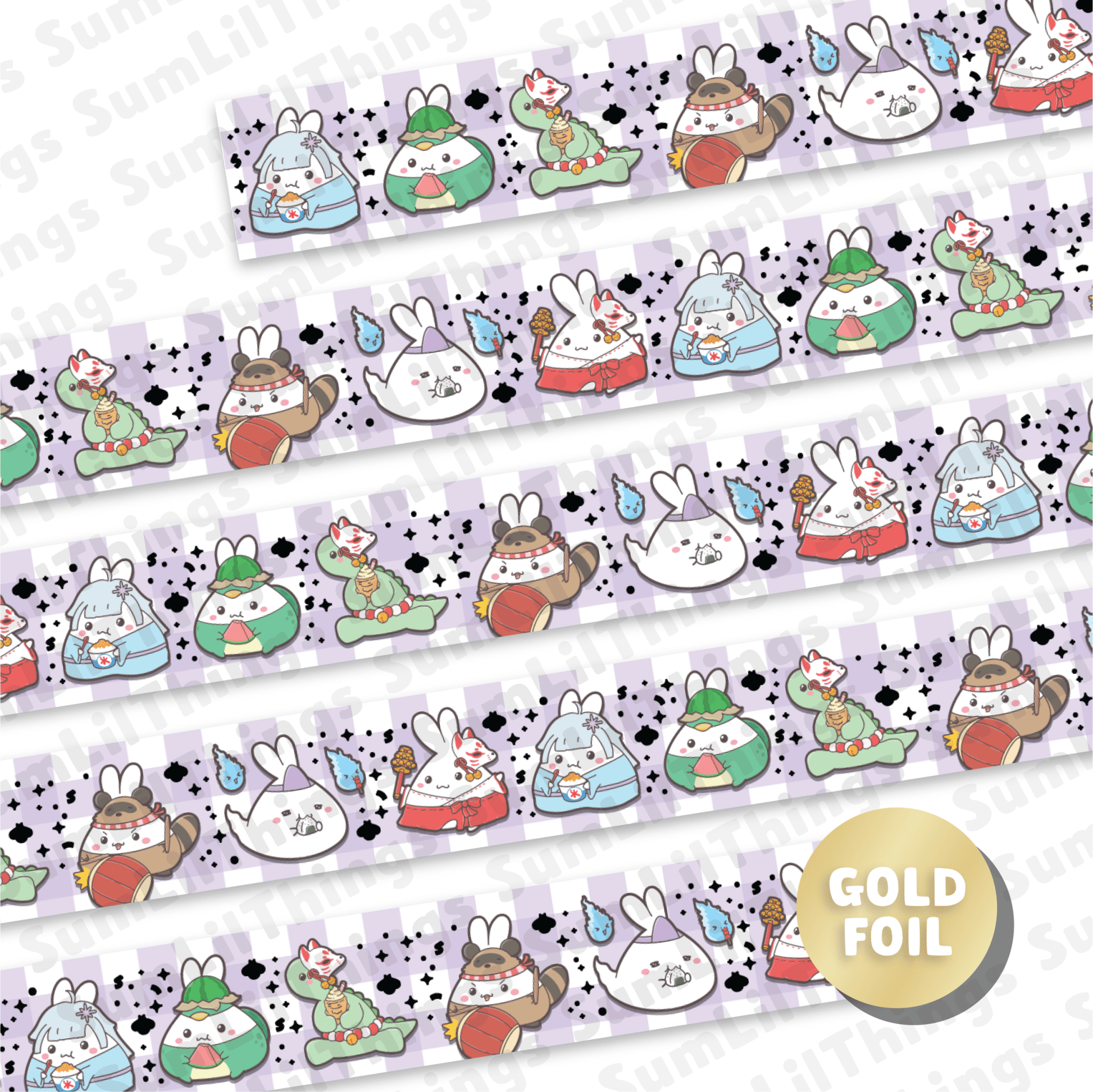 Washi Tape - Lil' Yokai Festival Collection (Gold Foil) - SumLilThings
