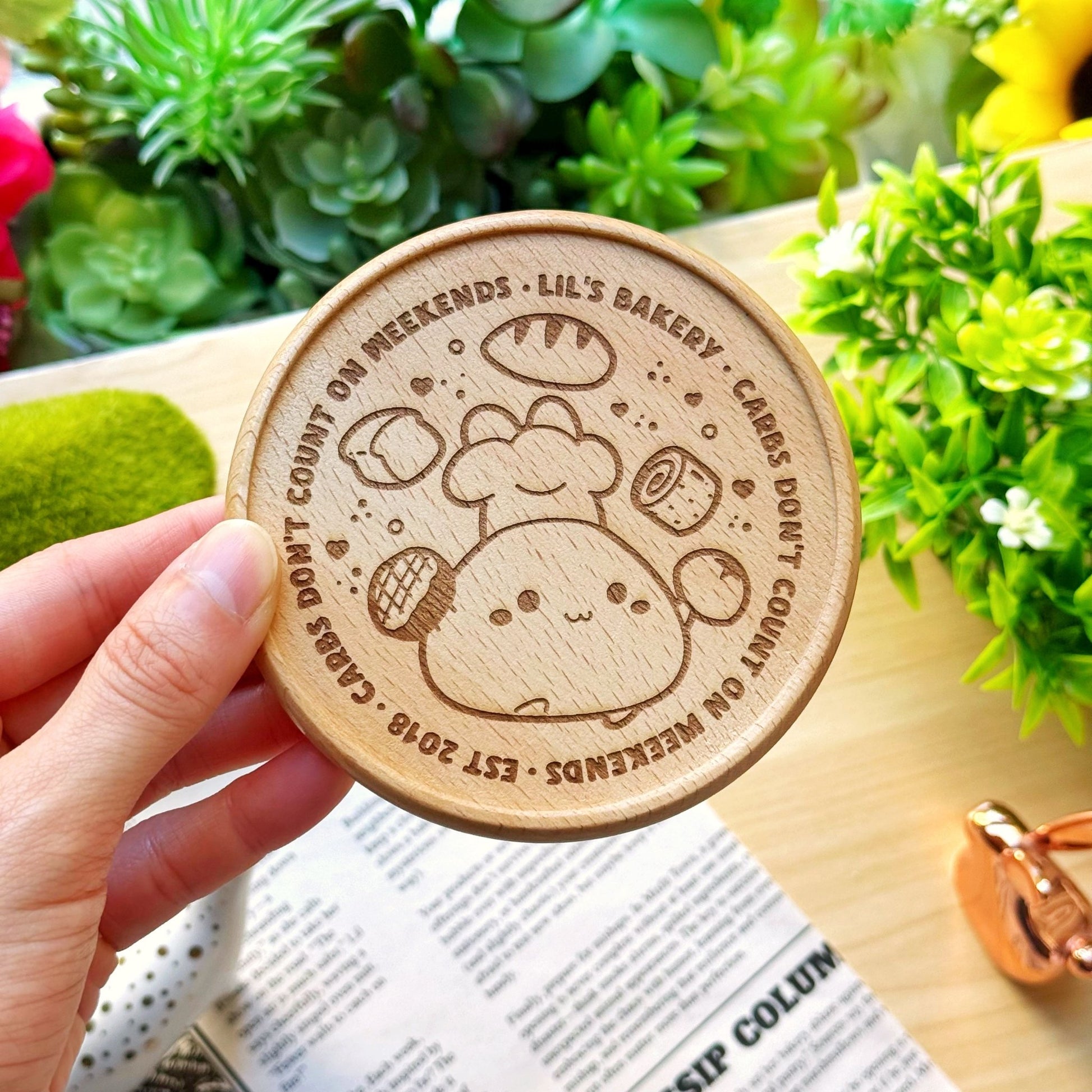 Wooden Coaster - Carbs Don't Count On Weekends - SumLilThings