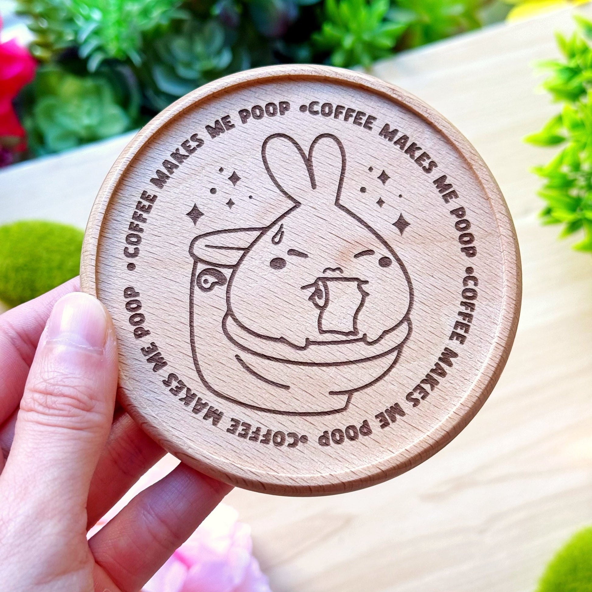 Wooden Coaster - Coffee Makes Me Poop - SumLilThings