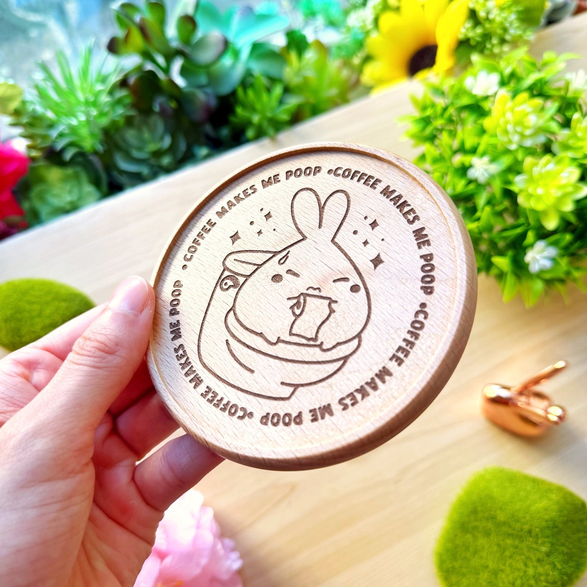 Wooden Coaster - Coffee Makes Me Poop - SumLilThings