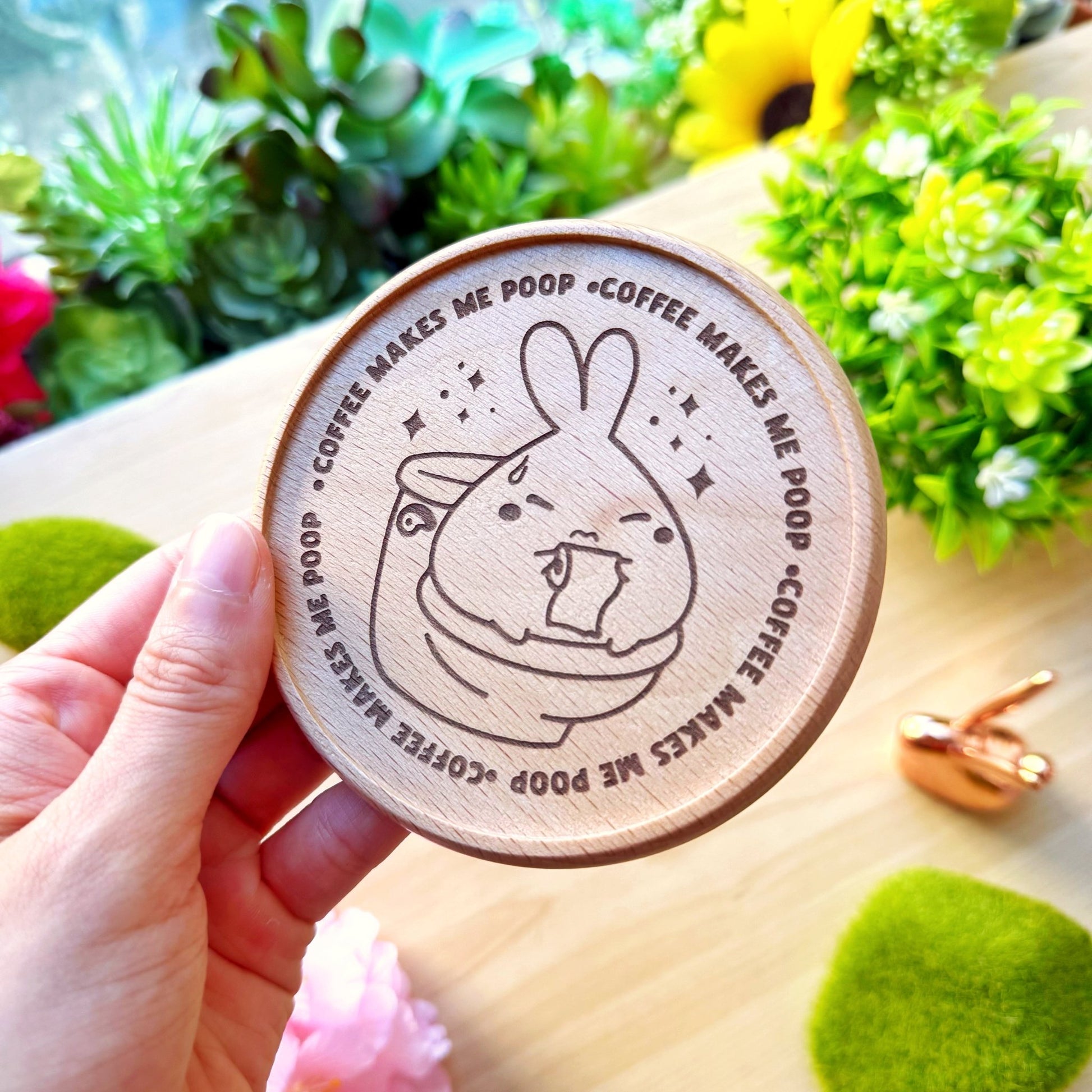 Wooden Coaster - Coffee Makes Me Poop - SumLilThings