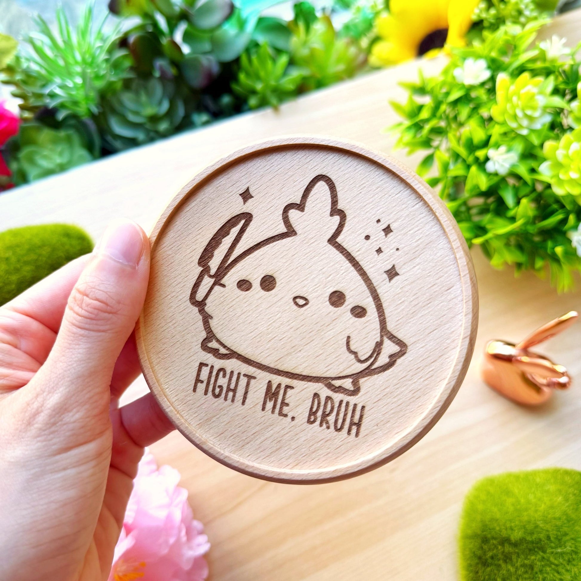 Wooden Coaster - Fight Me Bruh! - SumLilThings