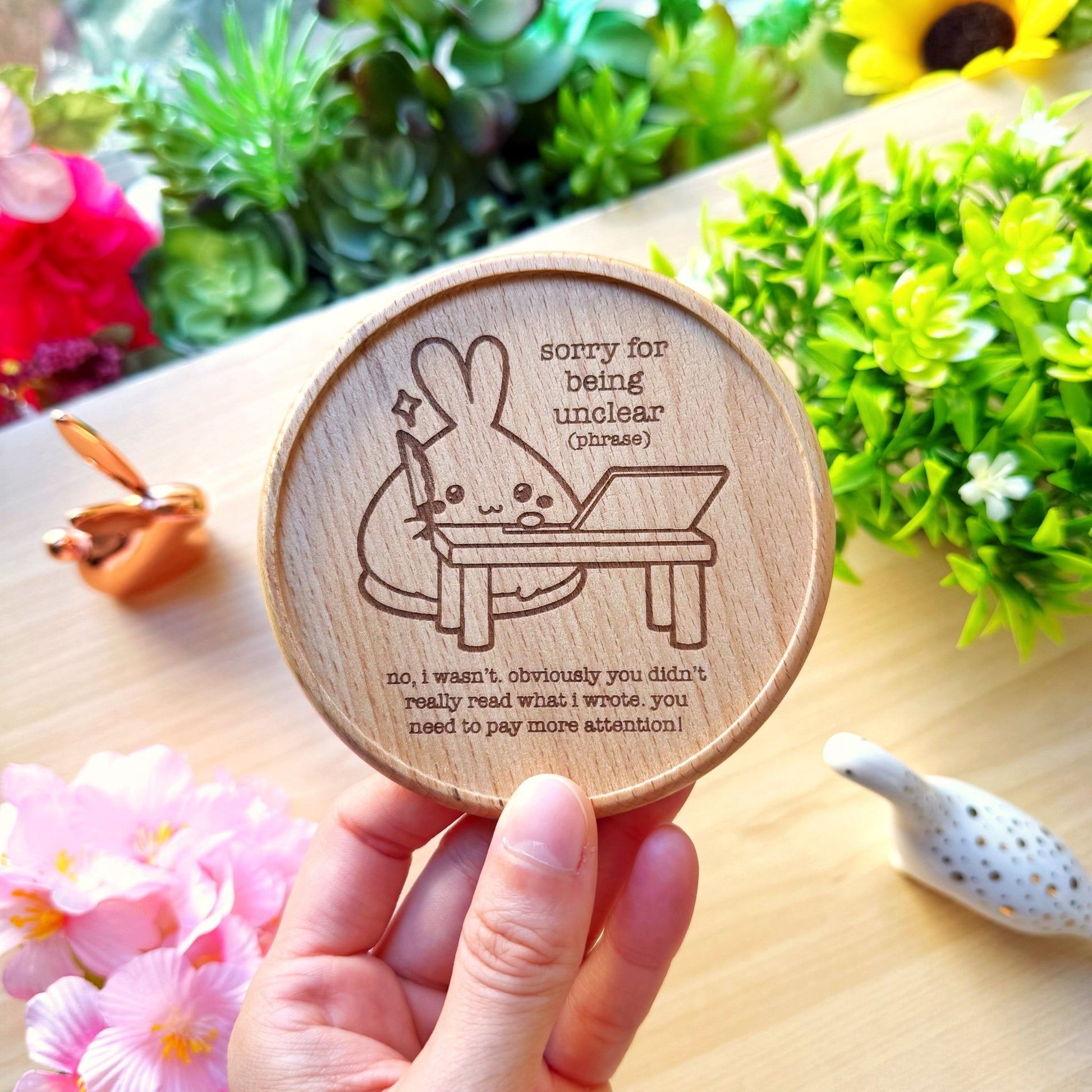 Wooden Coaster - Sorry For Being Unclear - SumLilThings