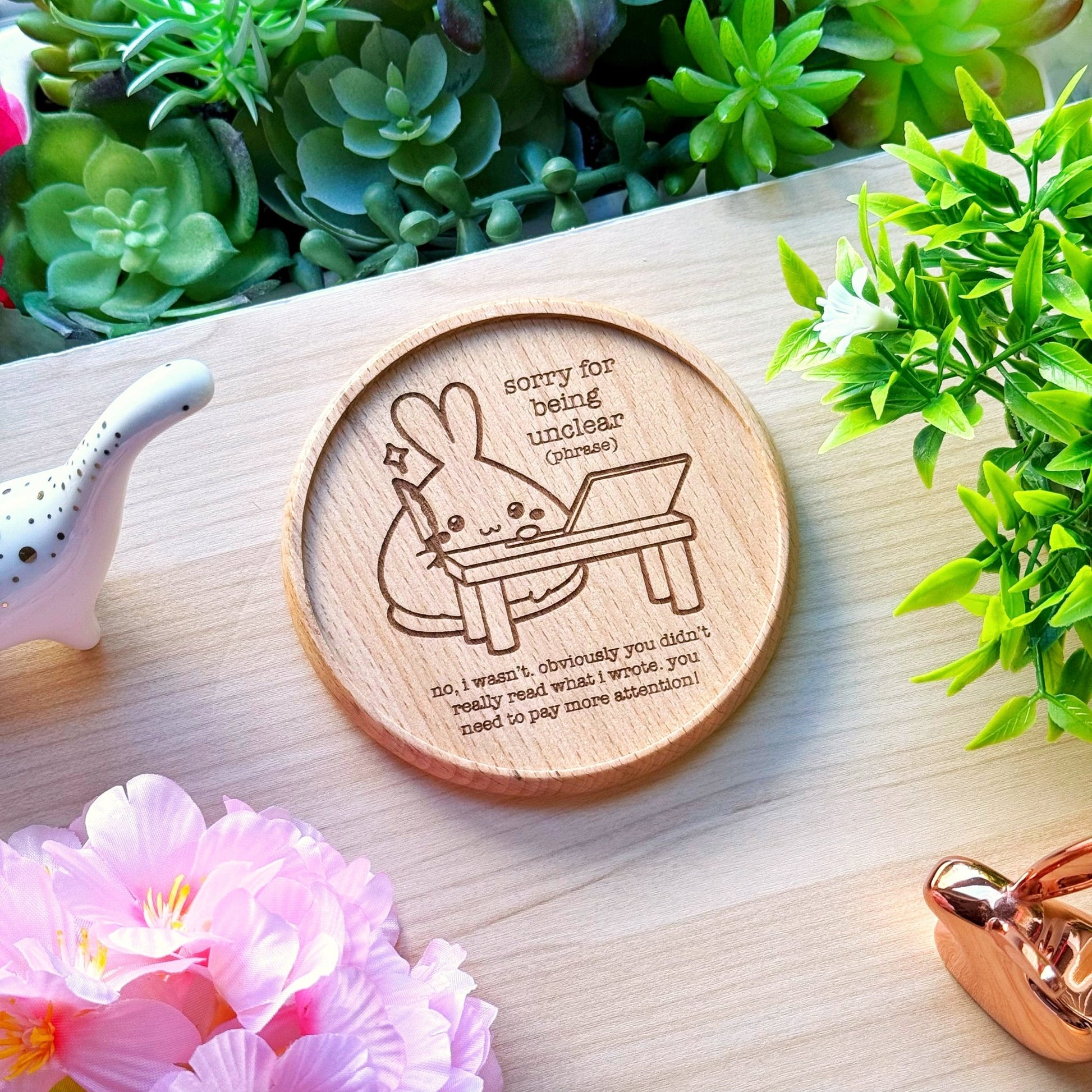 Wooden Coaster - Sorry For Being Unclear - SumLilThings