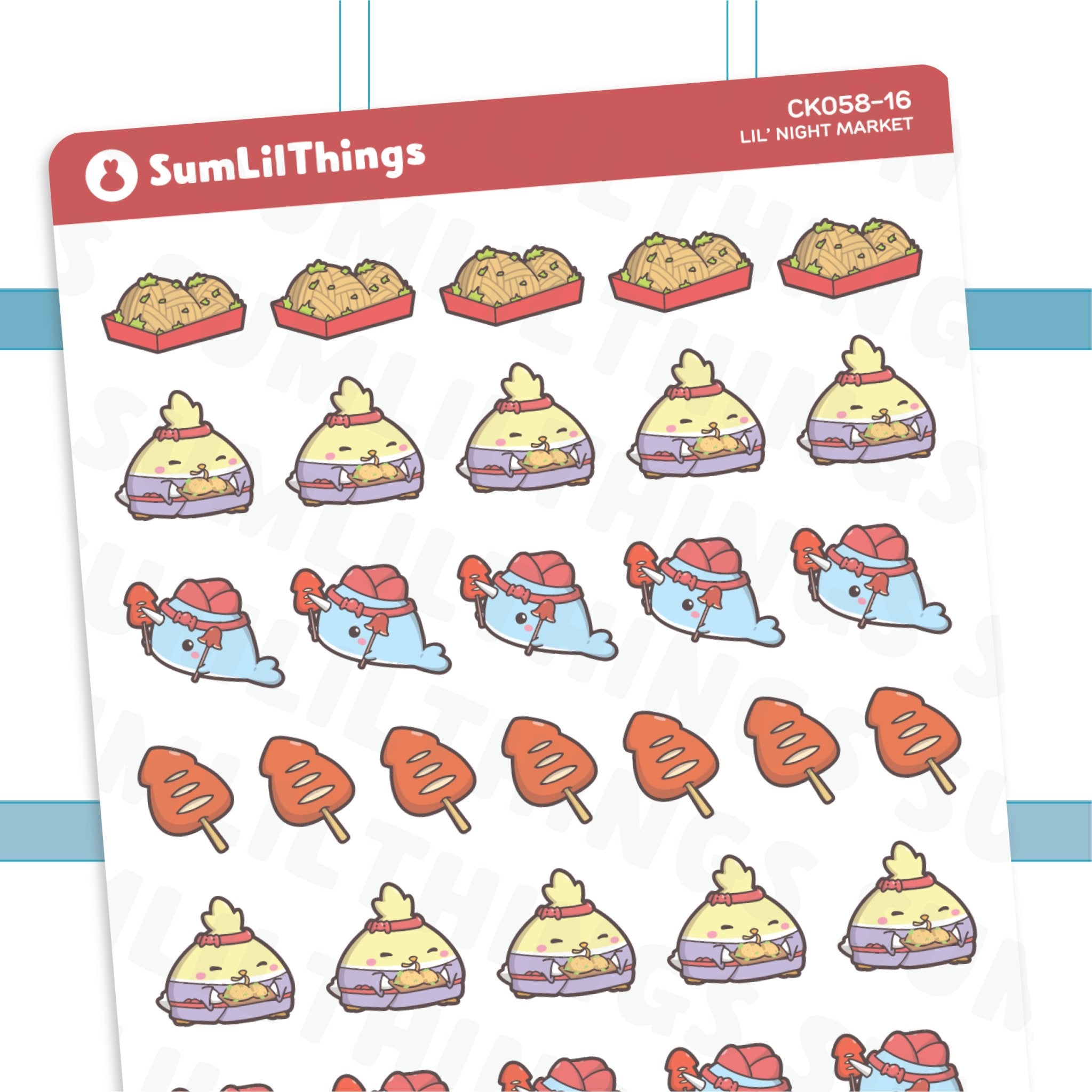 Yakisoba & Grilled Squid Stickers - SumLilThings