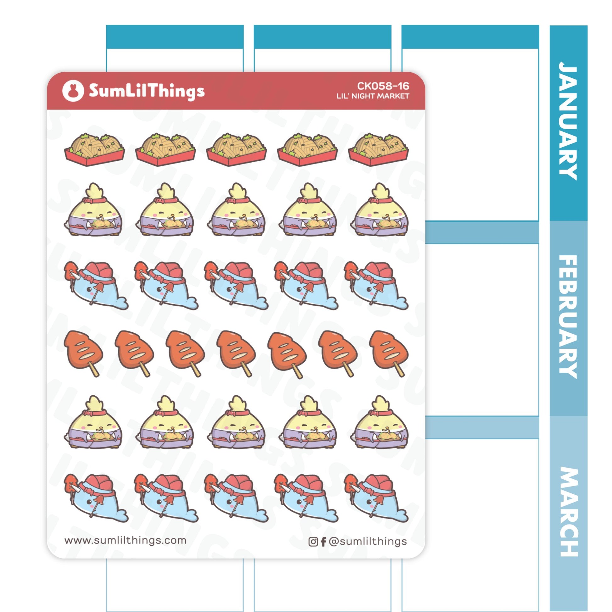 Yakisoba & Grilled Squid Stickers - SumLilThings