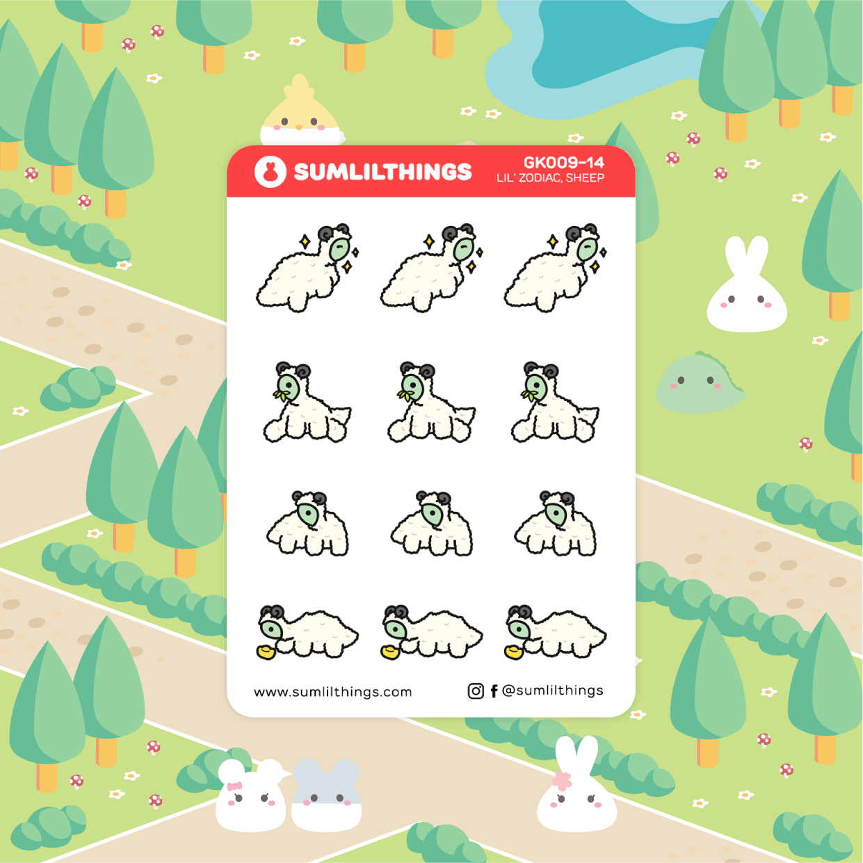Year of the Sheep Stickers - Mini Sheet - SumLilThings