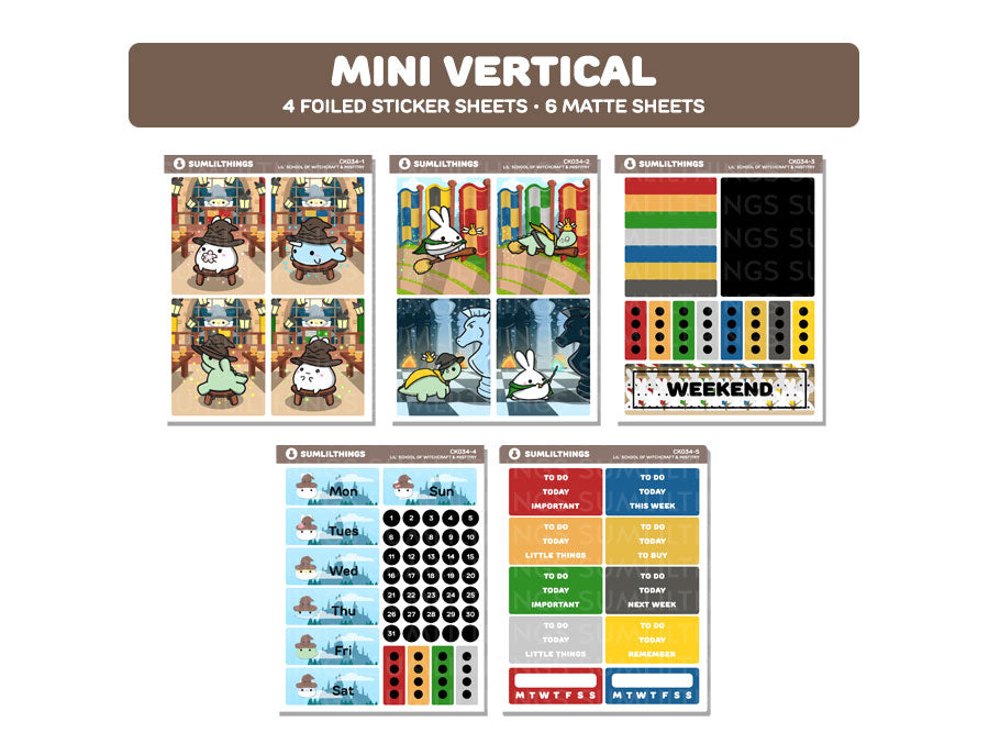 Vertical Kit - Lil&#39;s School of Misfitry (10 Pages) - Gold Foil