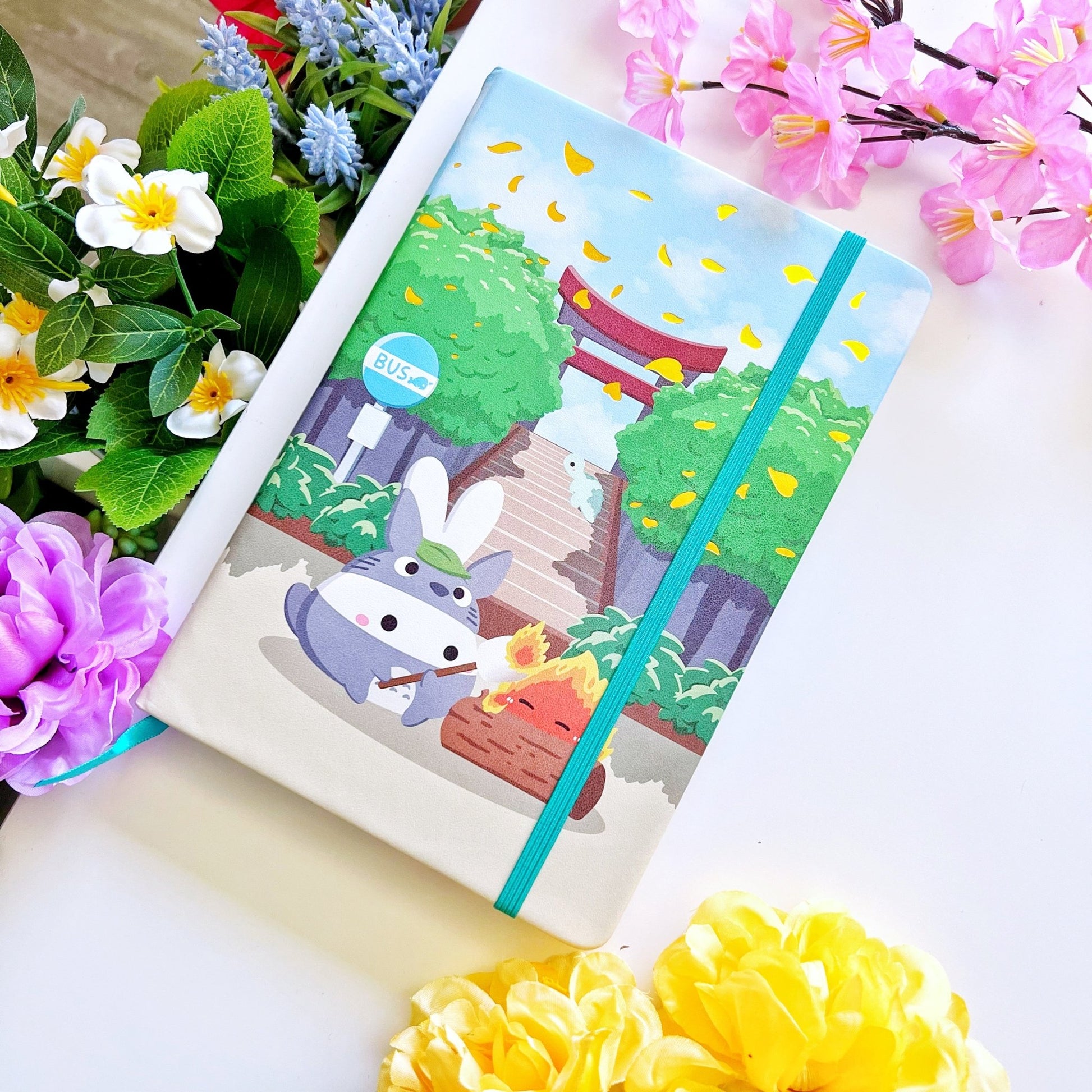 A5 PU Notebook - My Lil' Neighbors - Gold Foil (Dot Grid) - SumLilThings