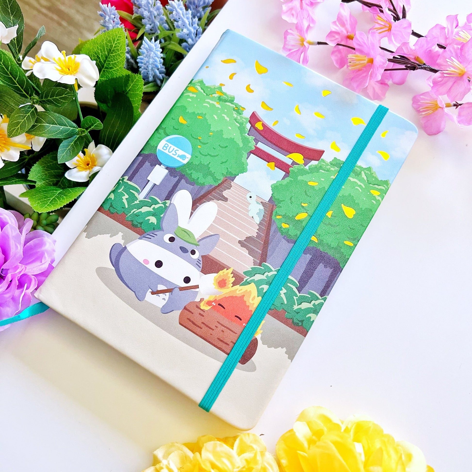 A5 PU Notebook - My Lil' Neighbors - Gold Foil (Dot Grid) - SumLilThings