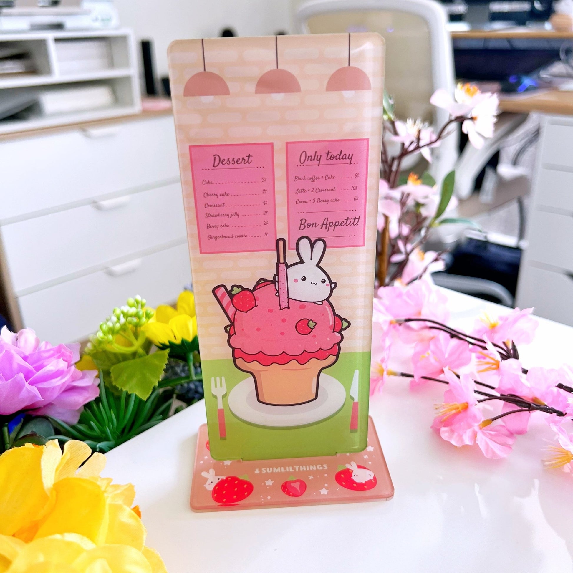 Acrylic Memo Holder - Lil' Strawberry Menu - SumLilThings