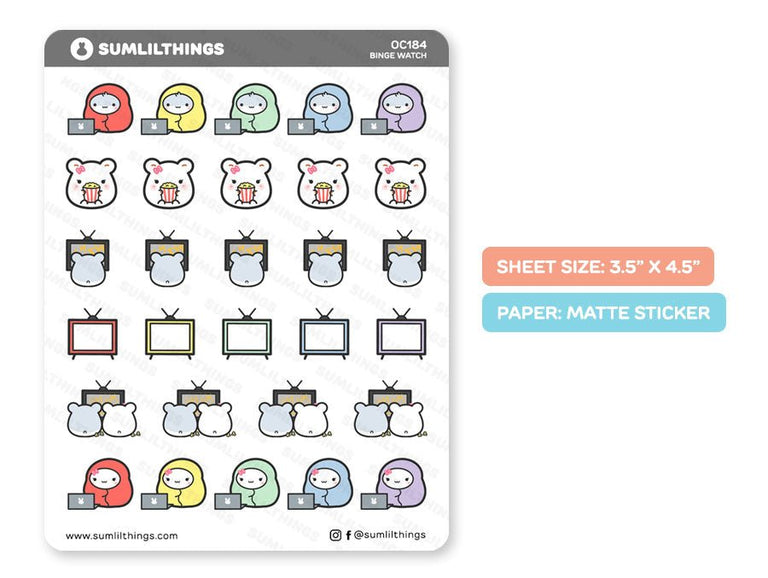 Lil' Hamster Binge Watch Stickers – SumLilThings