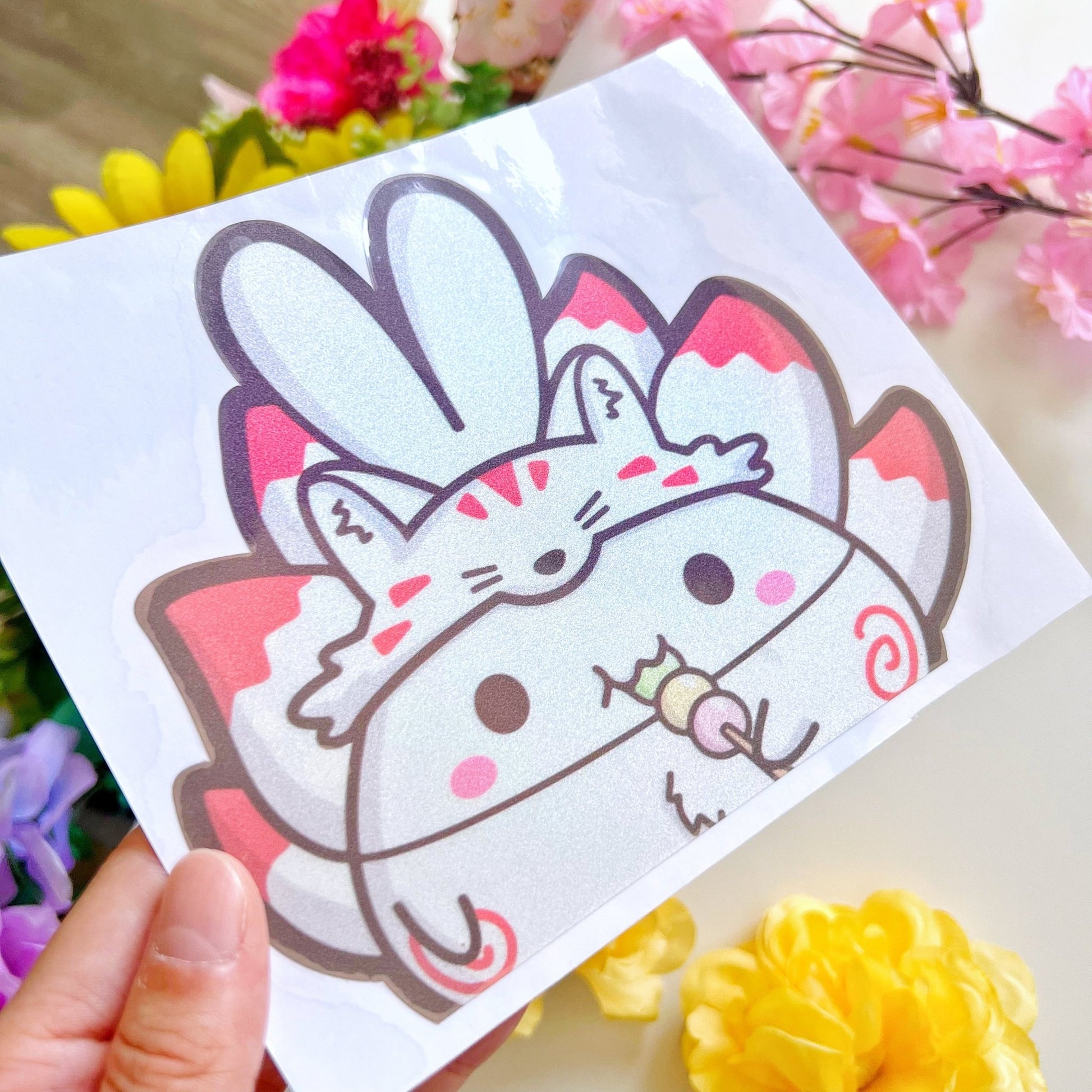 Car Decal Sticker - Peeking Kitsune - SumLilThings