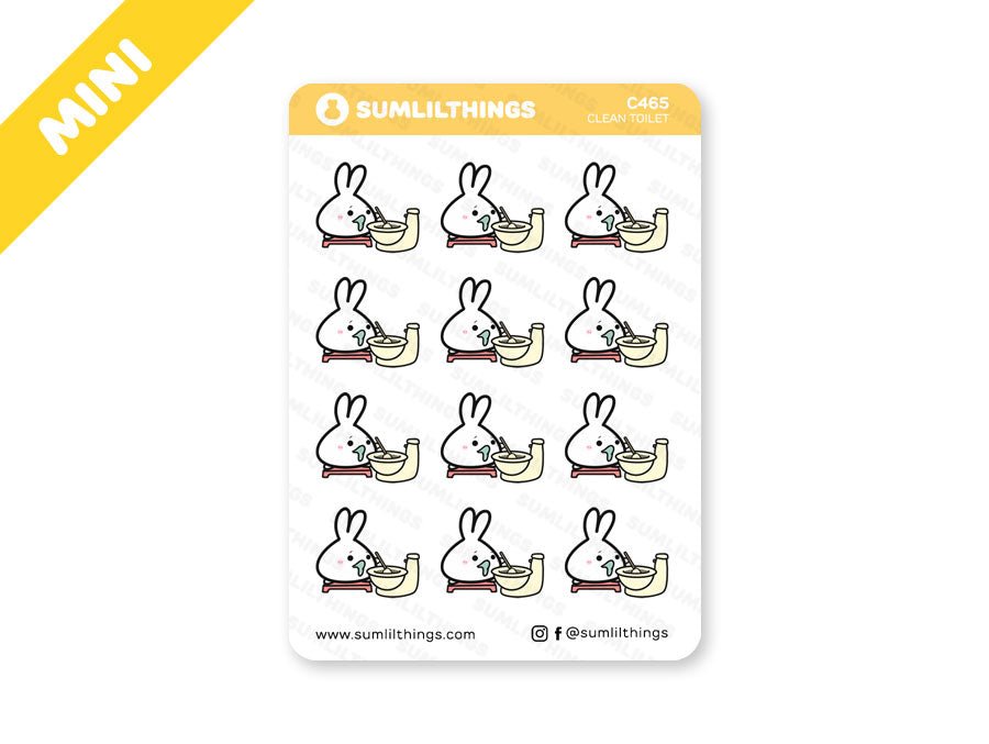 Clean Toilet Stickers - Mini Sheet - SumLilThings