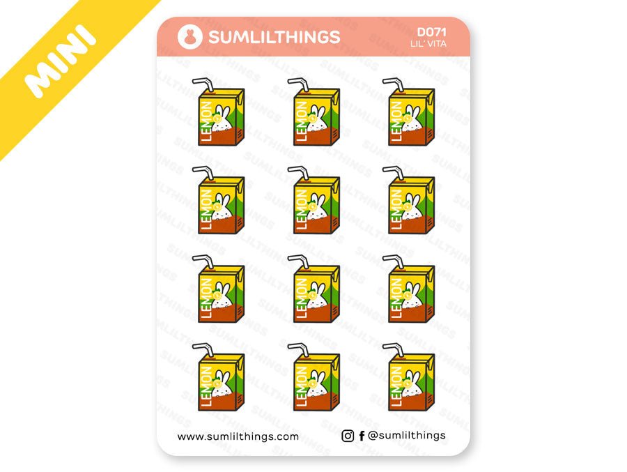 D071 - VitaLil Lemon Drink Doodles Stickers - SumLilThings