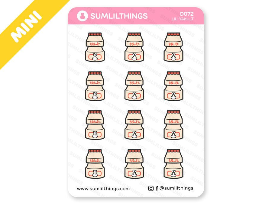 D072 - Yogurt Drink Doodles Stickers - SumLilThings