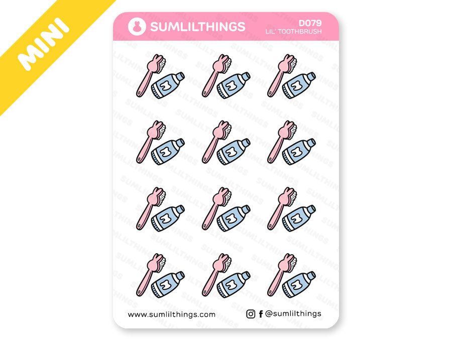 D079 - Toothbrush // Doodles Stickers - SumLilThings