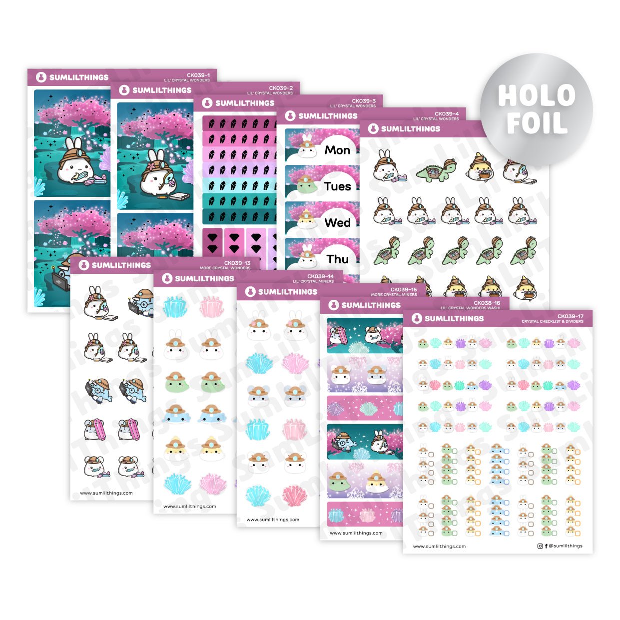 Decorative Kit - Crystal Wonders (10 Pages) - Holo Foil - SumLilThings