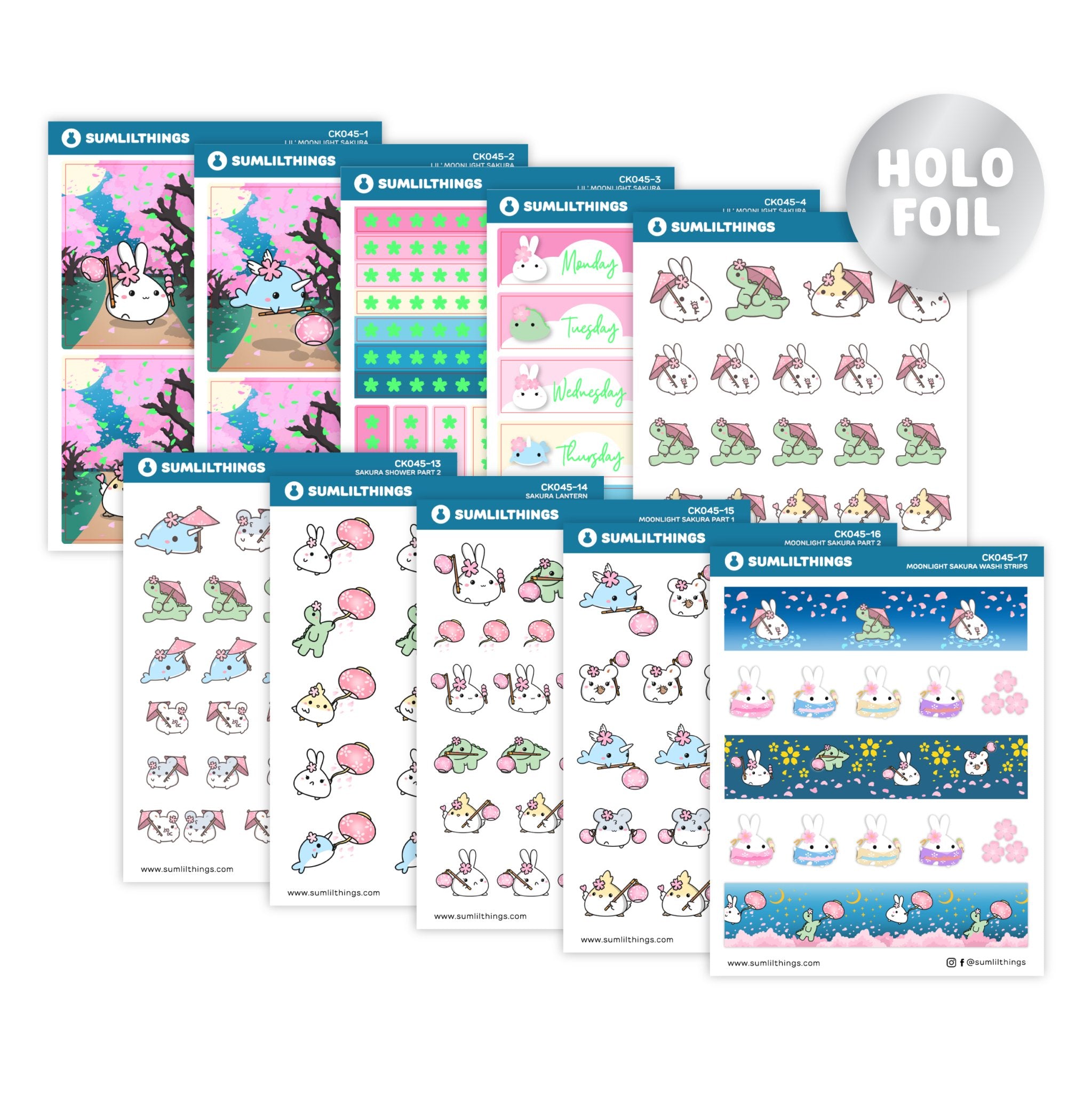 Decorative Kit - Lil&#39; Moonlight Sakura (10 Pages) - SumLilThings