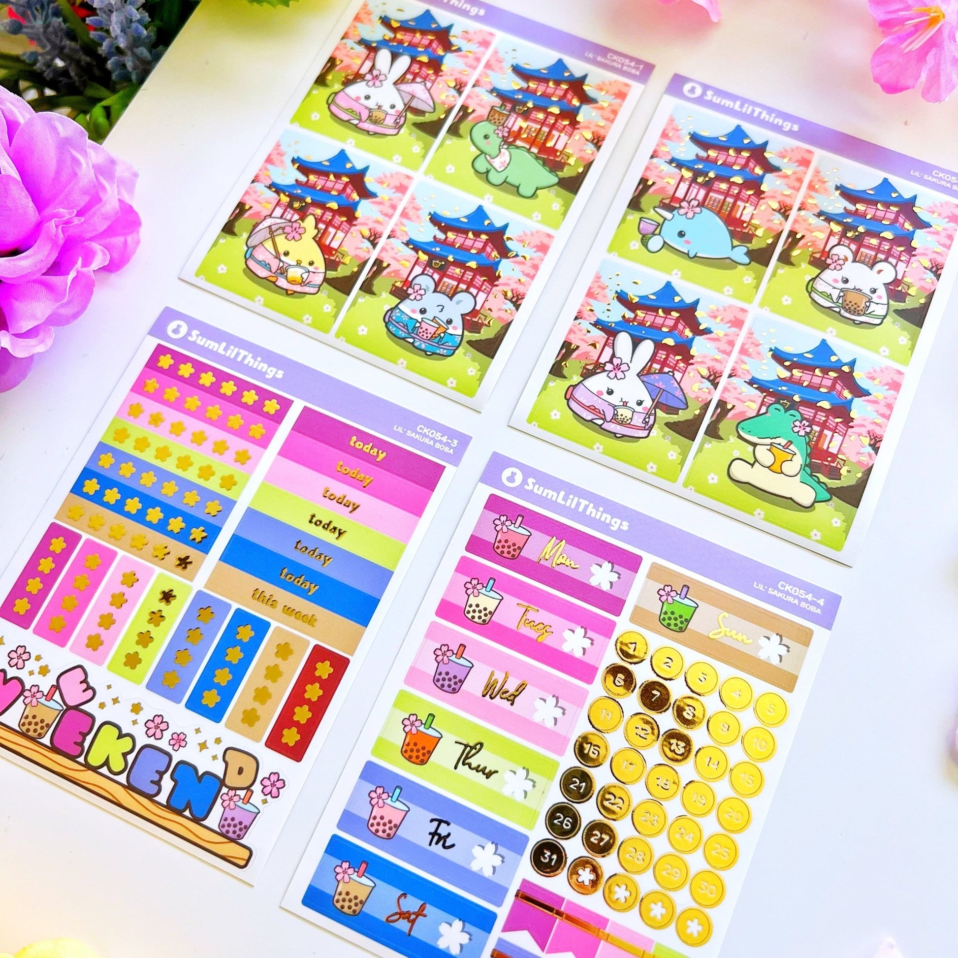 Decorative Kit - Lil' Sakura Boba (10 Pages) - SumLilThings