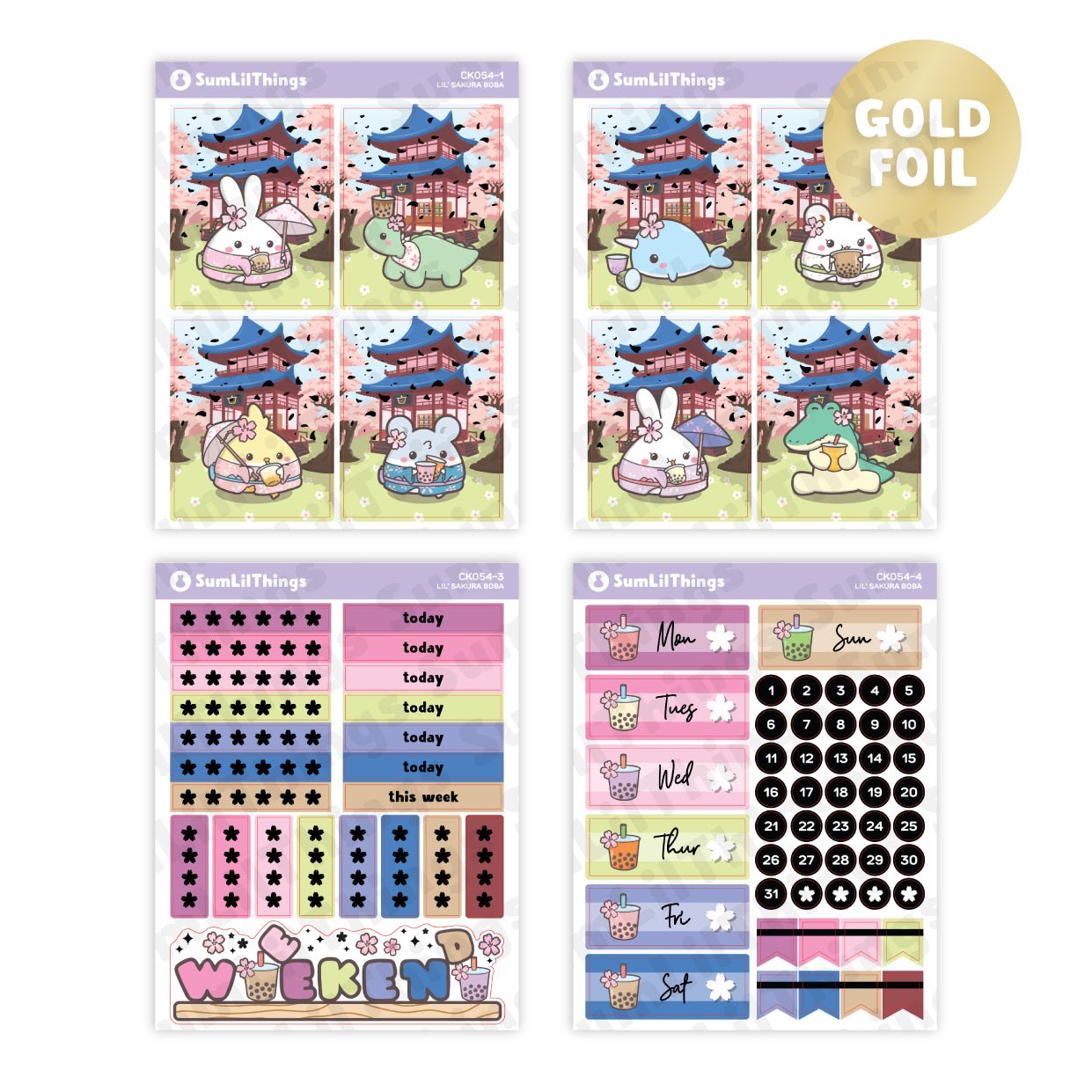 Decorative Kit - Lil' Sakura Boba (10 Pages) - SumLilThings