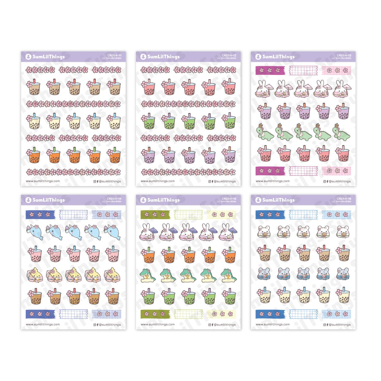 Decorative Kit - Lil' Sakura Boba (10 Pages) - SumLilThings