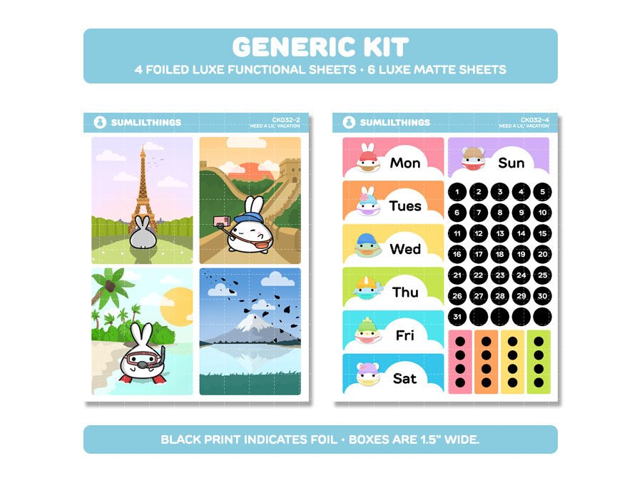 Decorative Kit - Need A Lil' Vacation (10 Pages) - SumLilThings