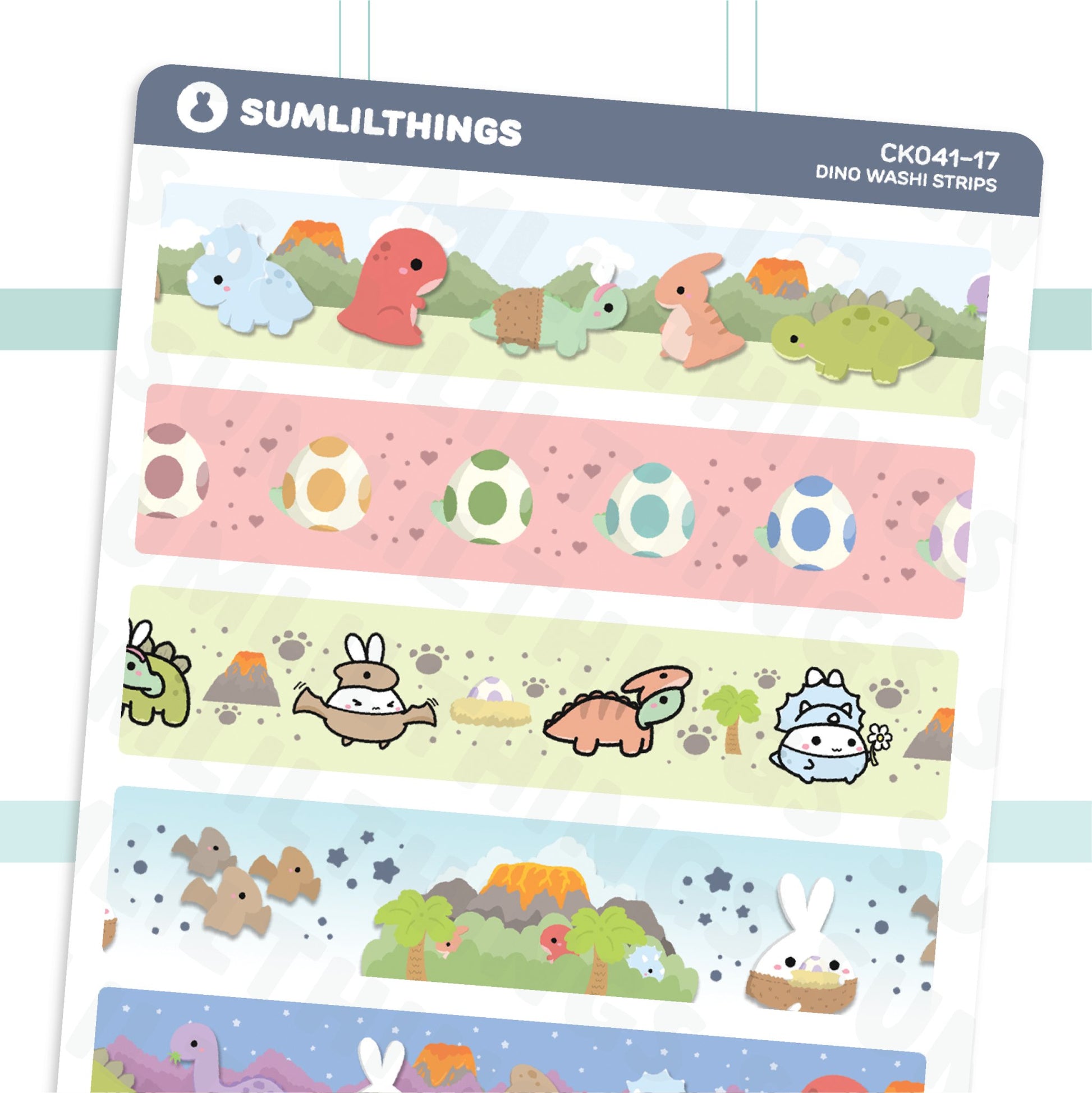 Dinoh Washi Strips Stickers - SumLilThings