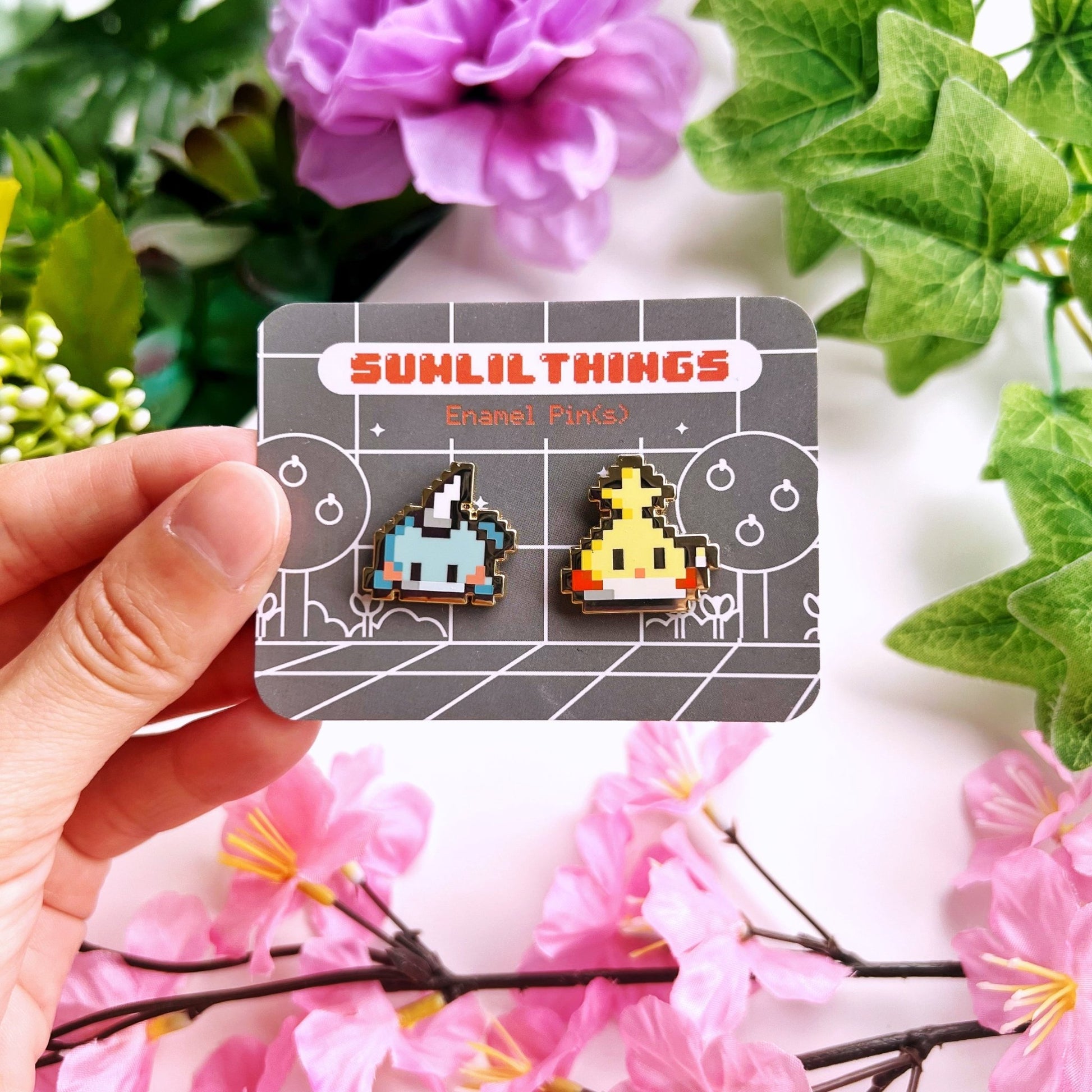 Enamel Pin - 8Bit Misfits (Narnar & Chichi) - SumLilThings