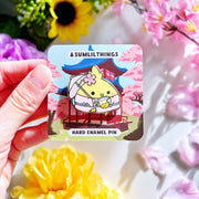 Enamel Pin - Chichi the Cockatiel with Mango Pomelo Drink - SumLilThings