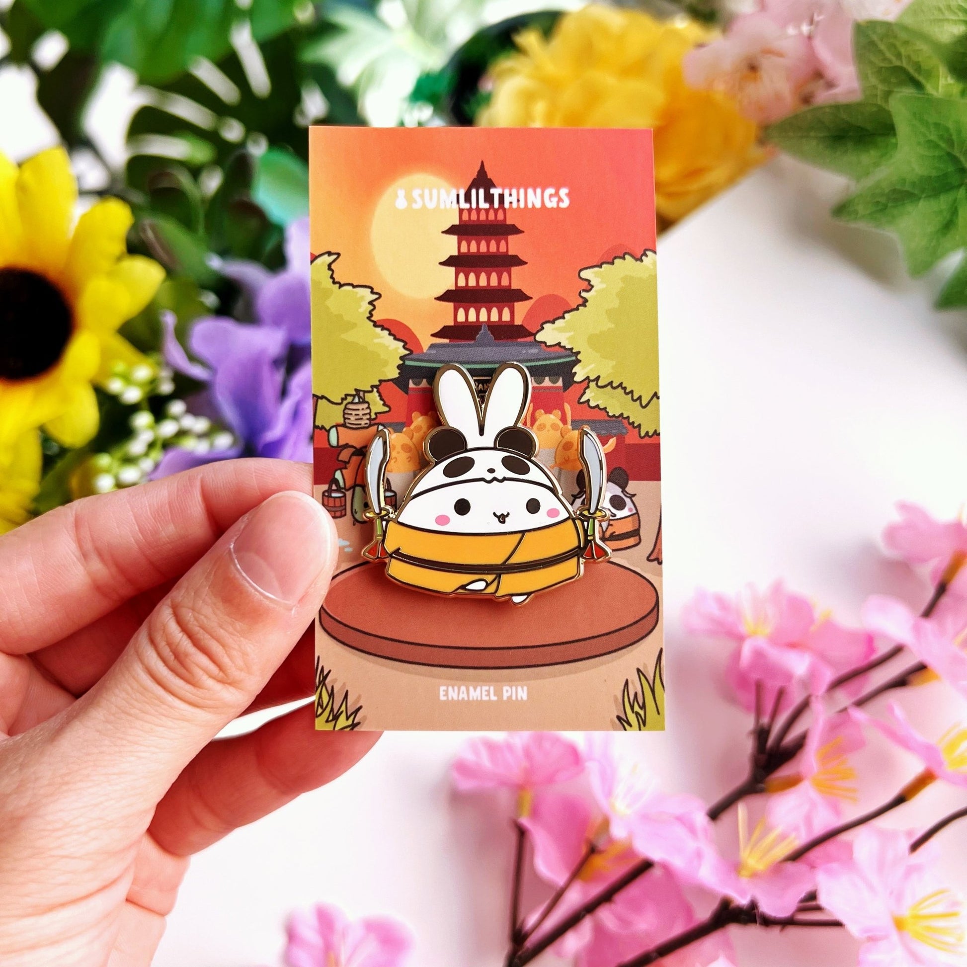 Enamel Pin - Double Sword Panda Lil - SumLilThings