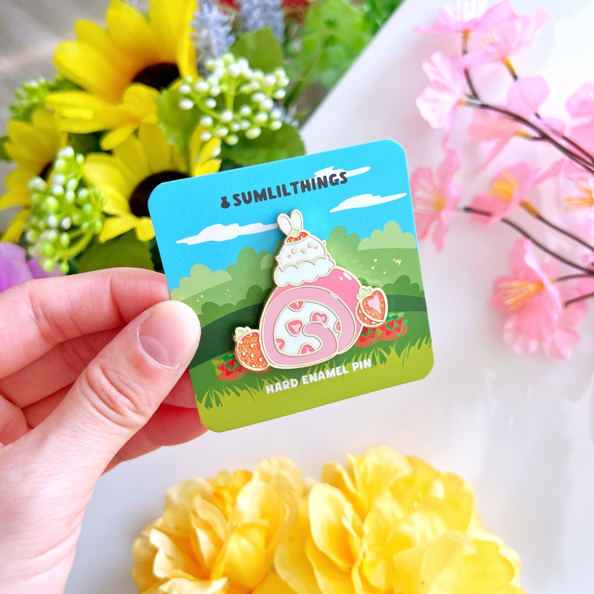 Enamel Pin - Lil' Strawberry Roll - SumLilThings