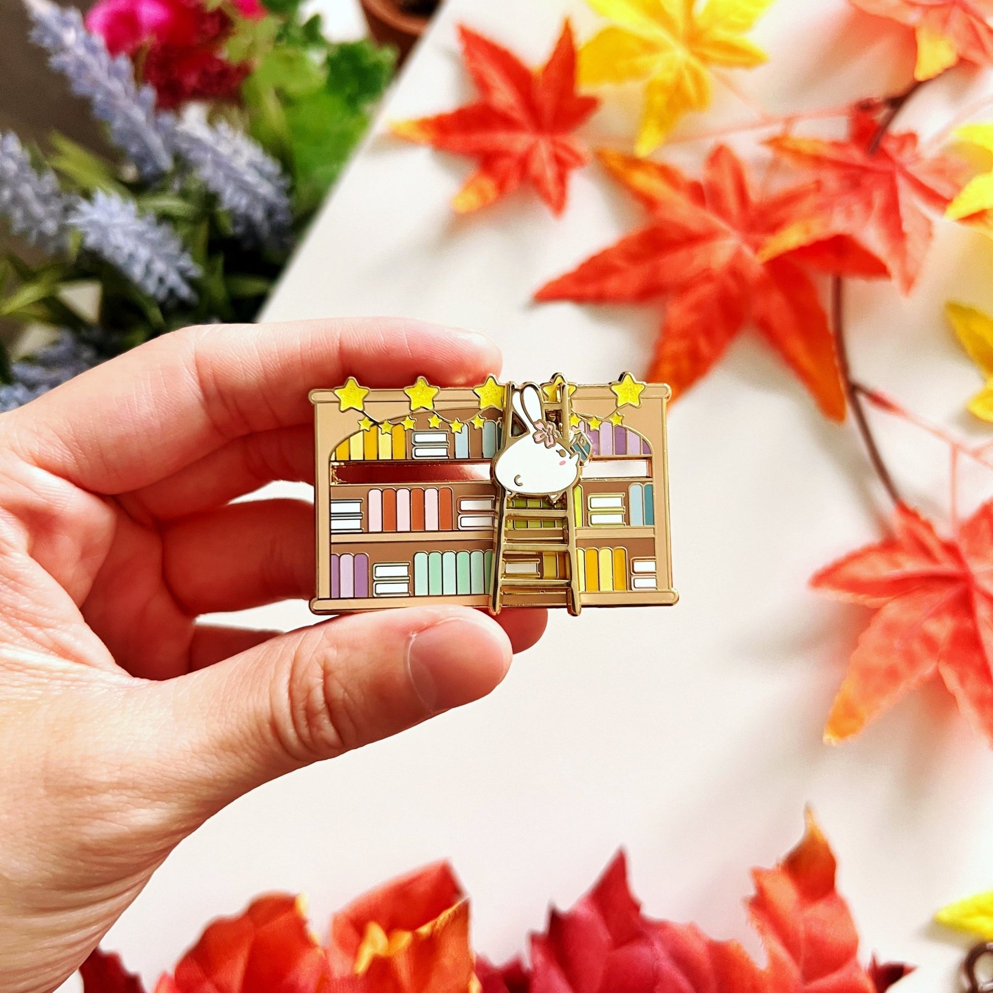Enamel Pin - Mimi's Bookshelf (Interactive Slider) - SumLilThings