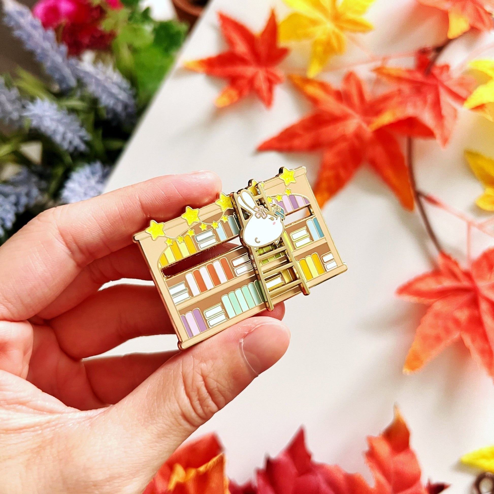 Enamel Pin - Mimi's Bookshelf (Interactive Slider) - SumLilThings