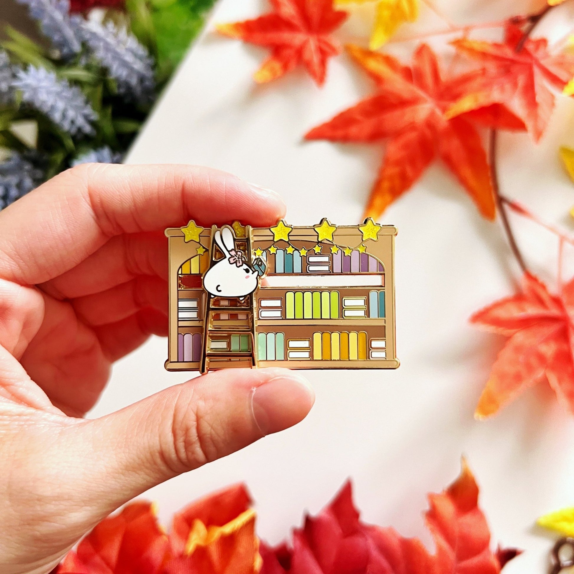 Enamel Pin - Mimi's Bookshelf (Interactive Slider) - SumLilThings