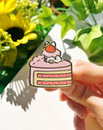 Enamel Pin - Peeking Strawberry Cake (Interactive Slider) - SumLilThings