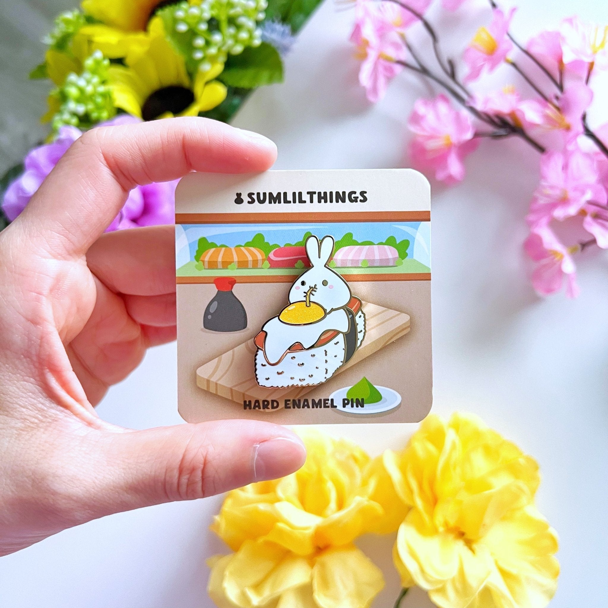 Enamel Pin - Spam Musubi with Egg - SumLilThings