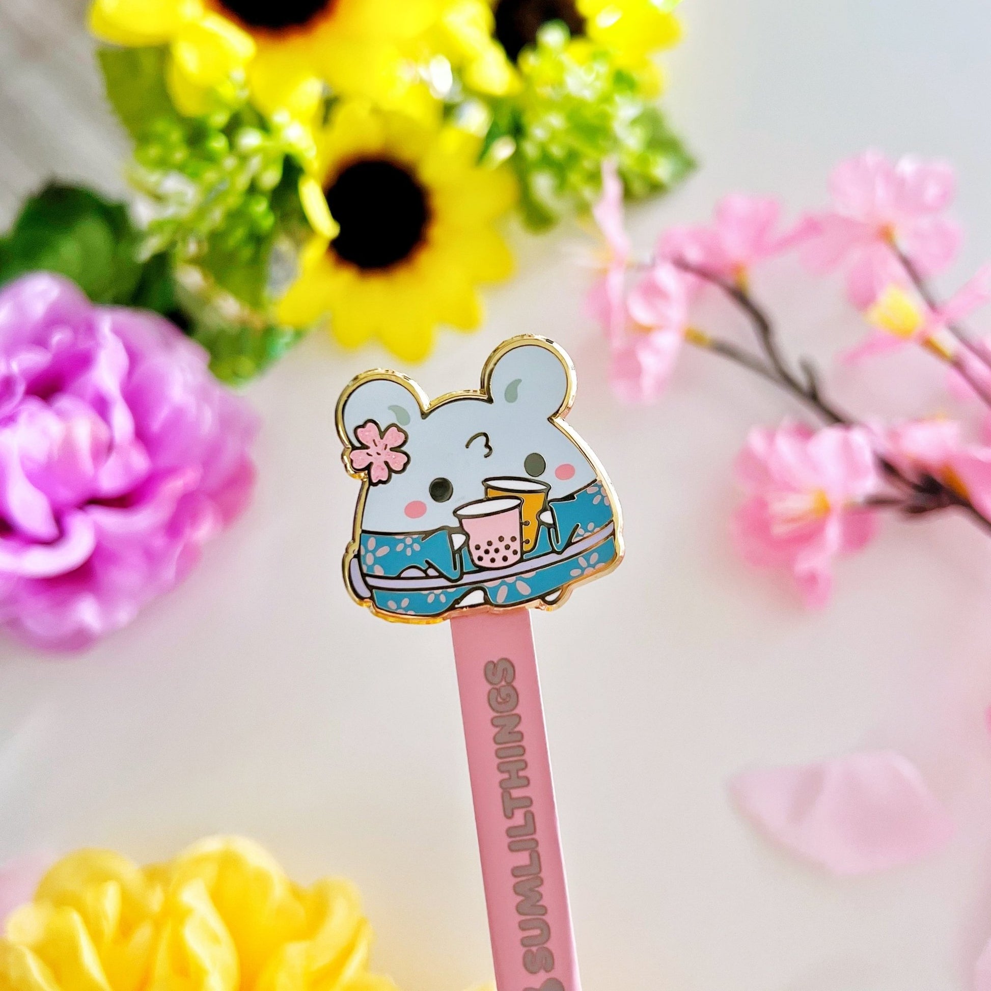 Enamel Tweezer - Sakura Boba Oatmeal (Fine Point) - SumLilThings