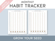 Habit Tracker - Grow Your Habits - A5 & Letter Size (Digital Product) - SumLilThings