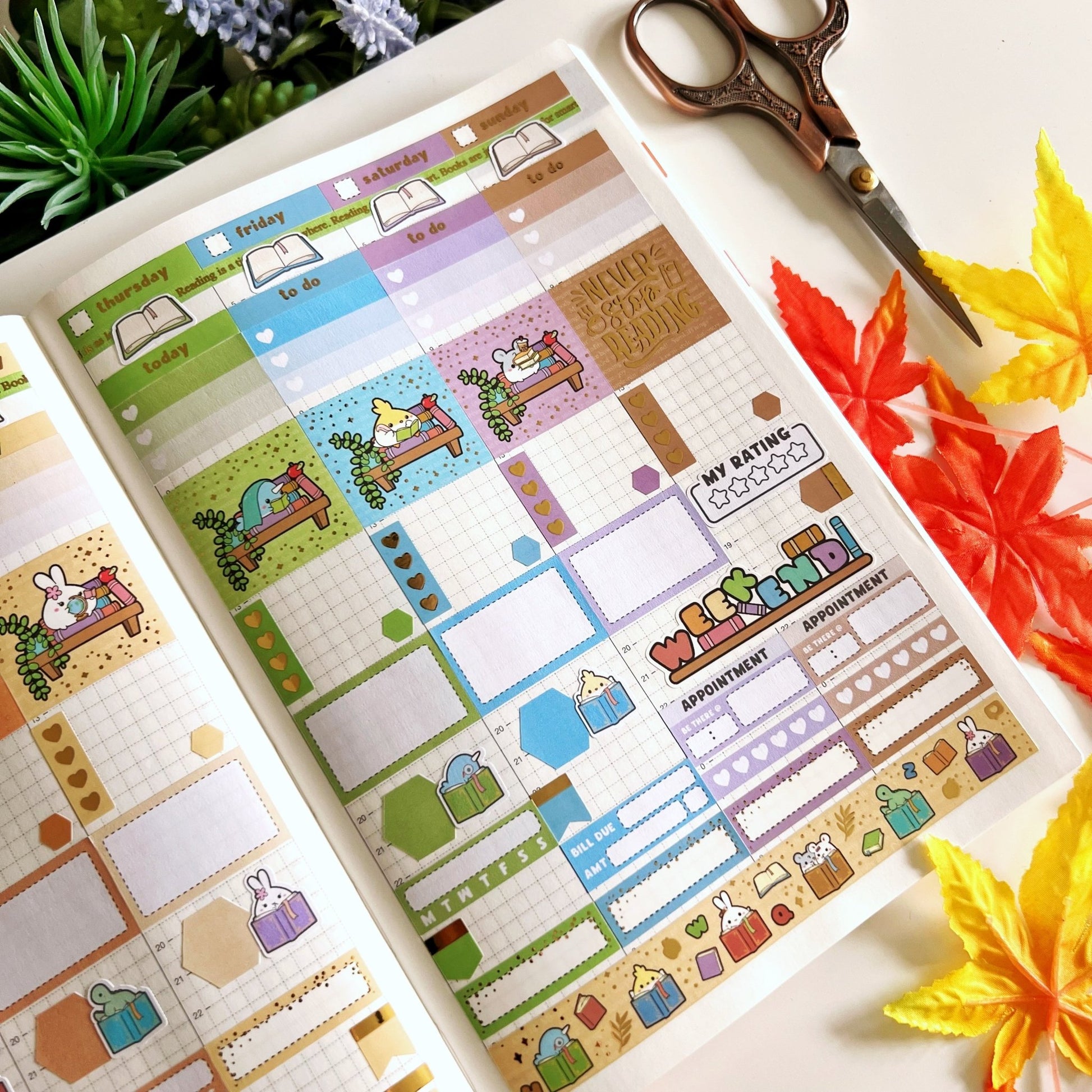 Hobonichi COUSIN - Lil' Bookworm - Gold Foil - SumLilThings