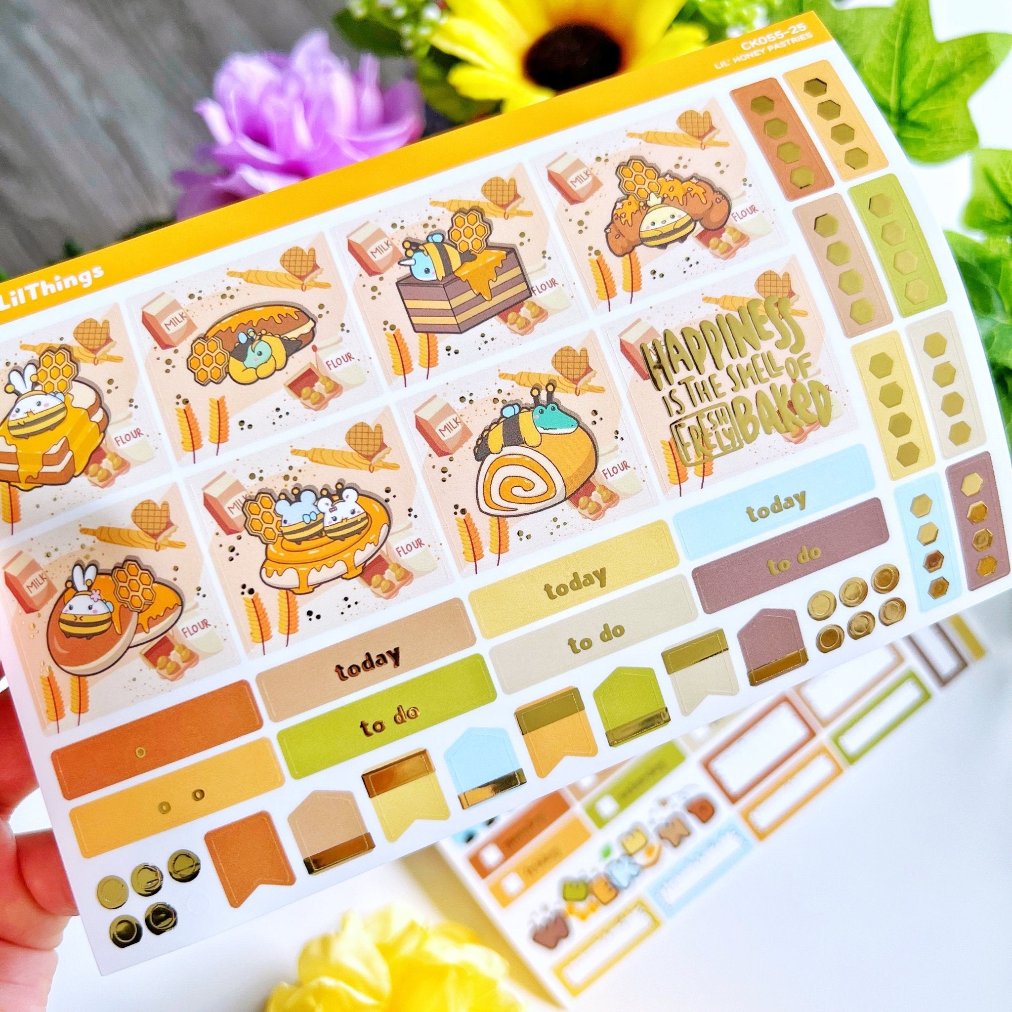 Hobonichi COUSIN - Lil&#39; Honey Pastries - Gold Foil - SumLilThings