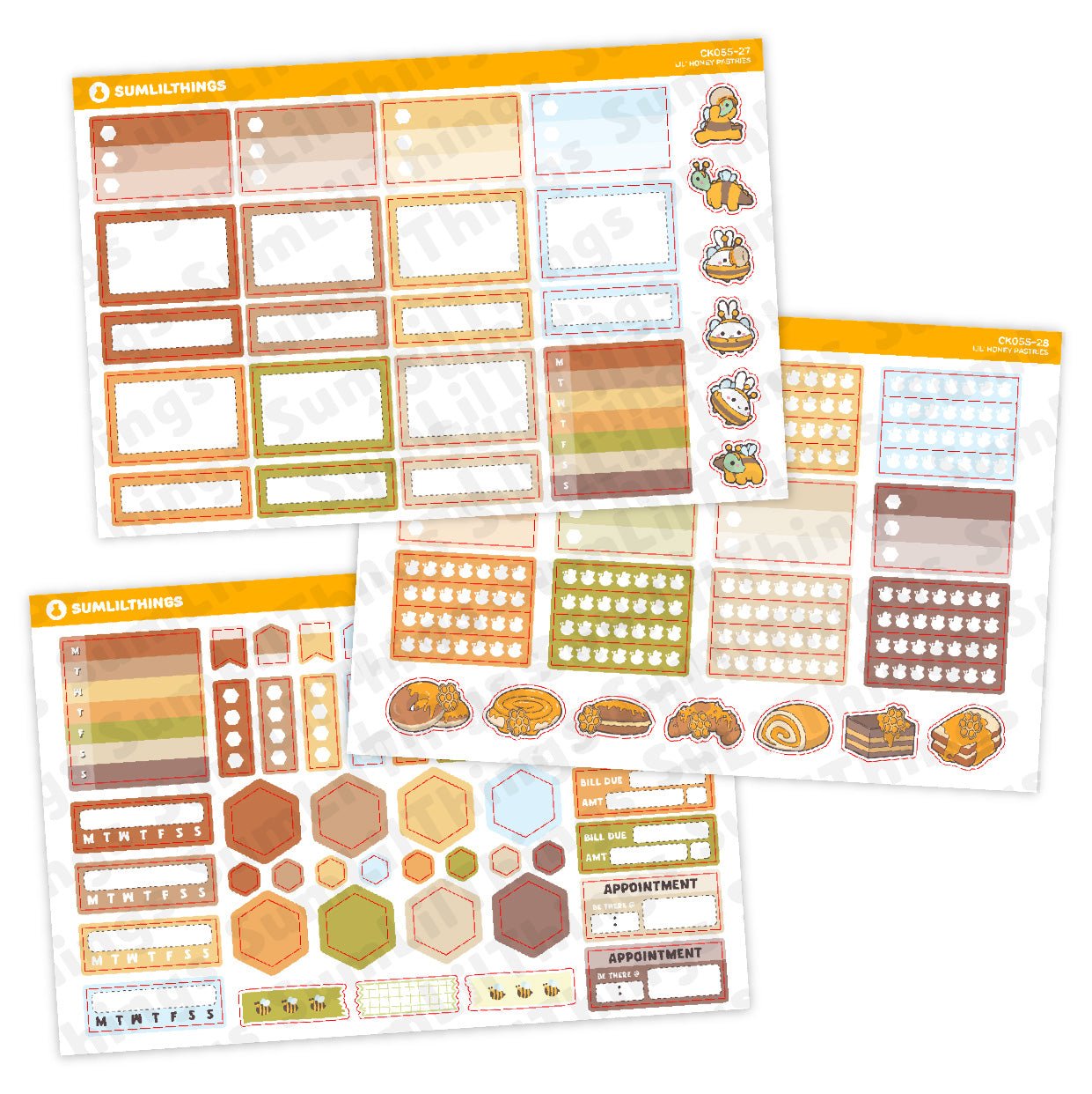 Hobonichi COUSIN - Lil' Honey Pastries - Gold Foil - SumLilThings